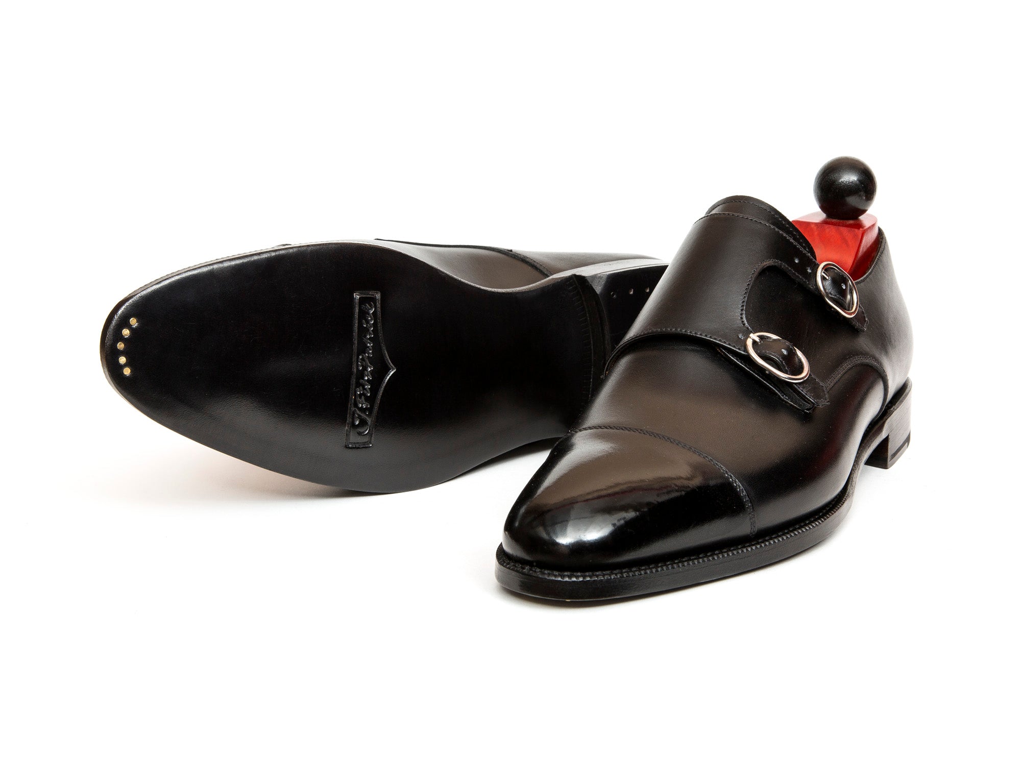 Kent - MTO - Black Calf-Made To Order Double Monkstrap Cap Toe-J.FitzPatrick Footwear