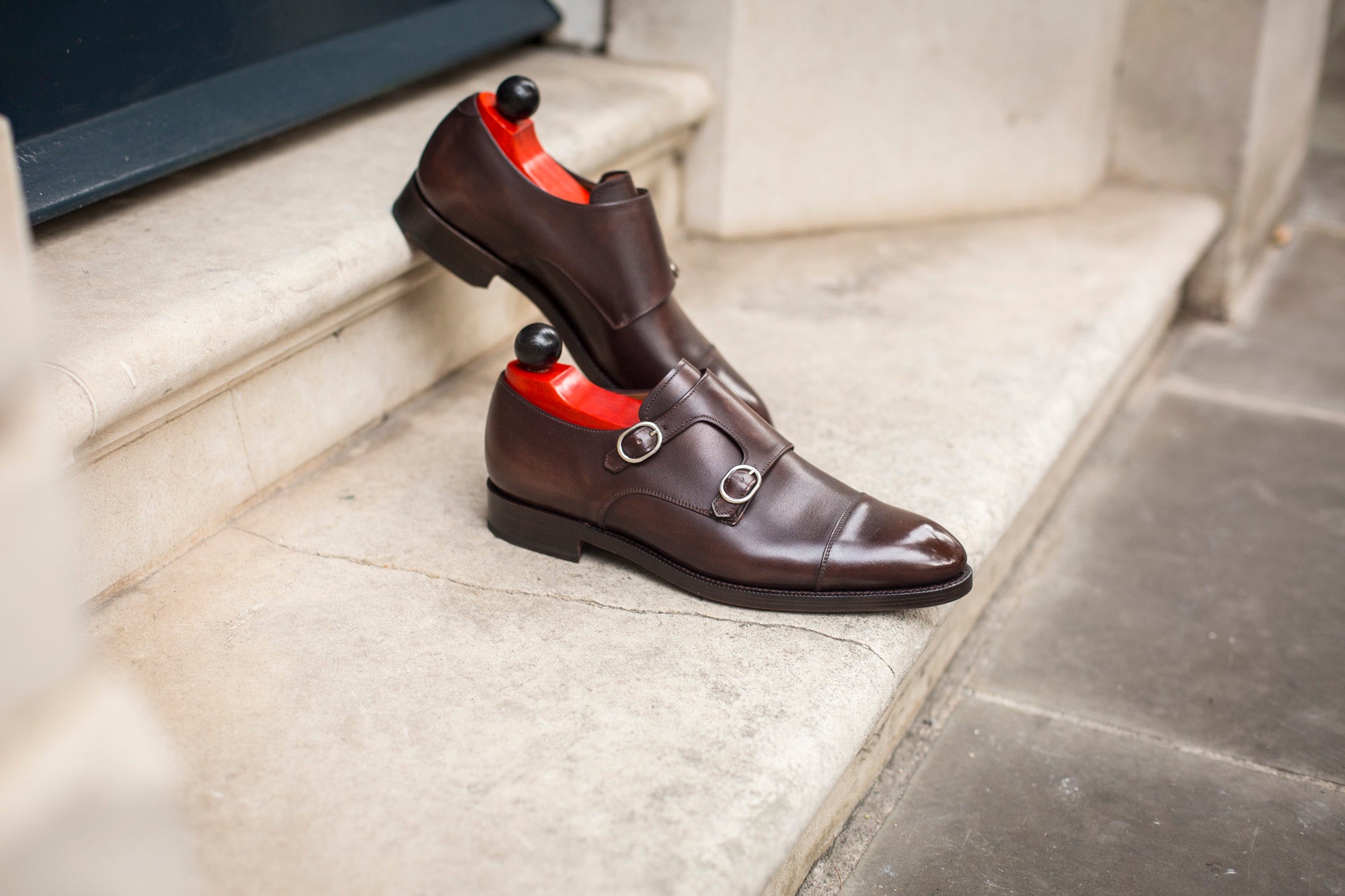 Kent - MTO - Dark Mahogany Calf-Made To Order Double Monkstrap Cap Toe-J.FitzPatrick Footwear