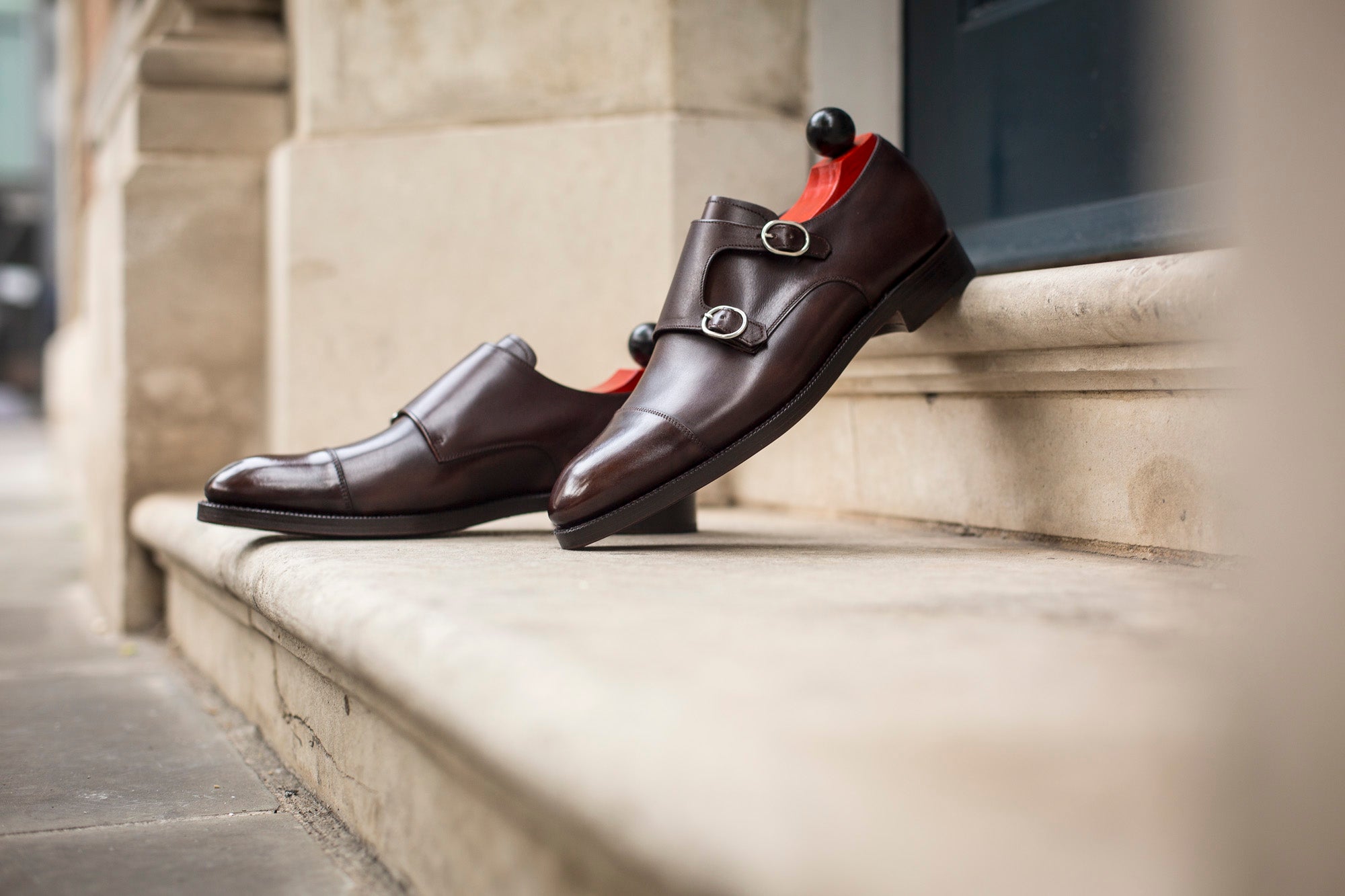 Kent - MTO - Dark Mahogany Calf-Made To Order Double Monkstrap Cap Toe-J.FitzPatrick Footwear