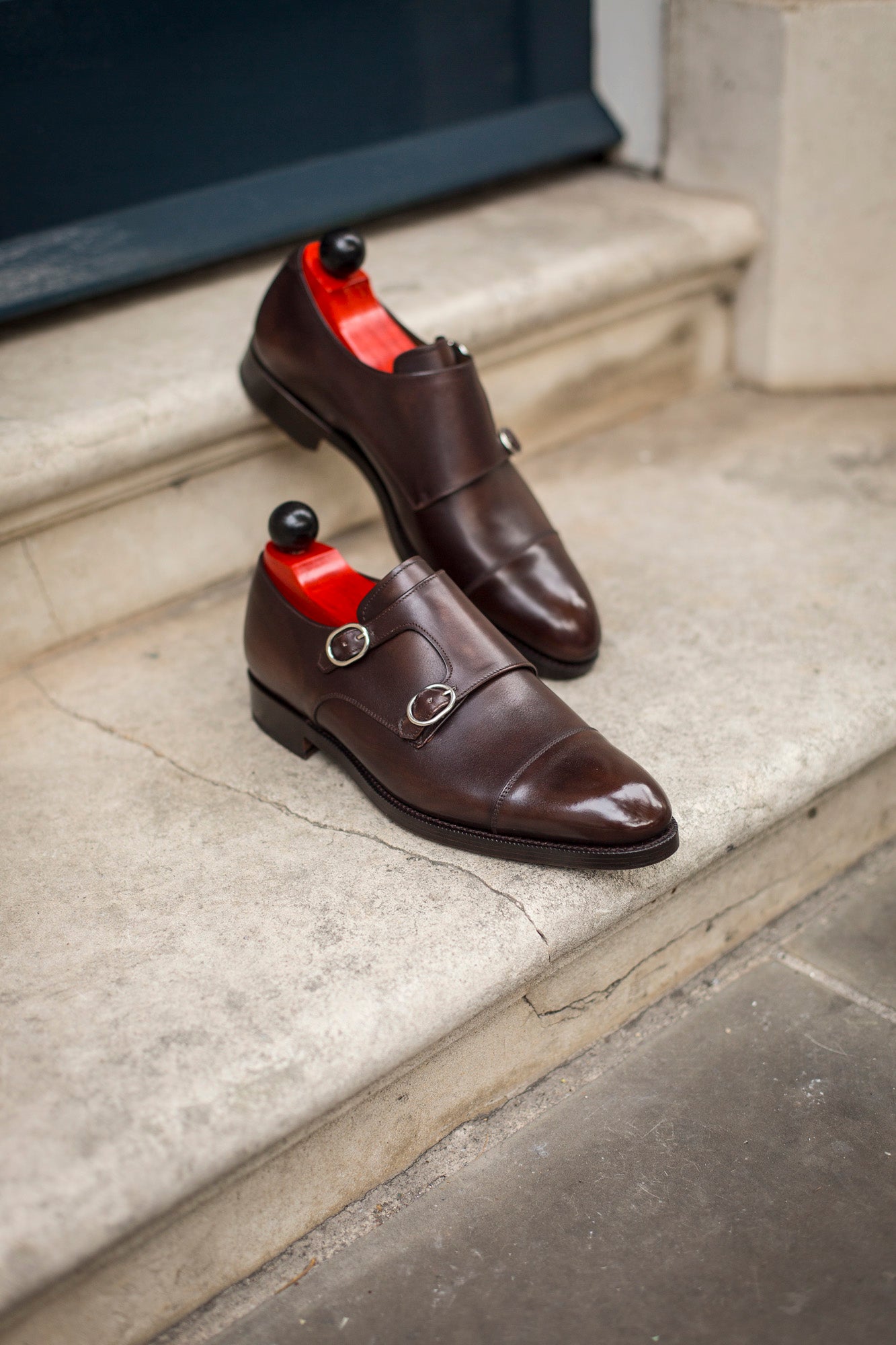 Kent - MTO - Dark Mahogany Calf-Made To Order Double Monkstrap Cap Toe-J.FitzPatrick Footwear