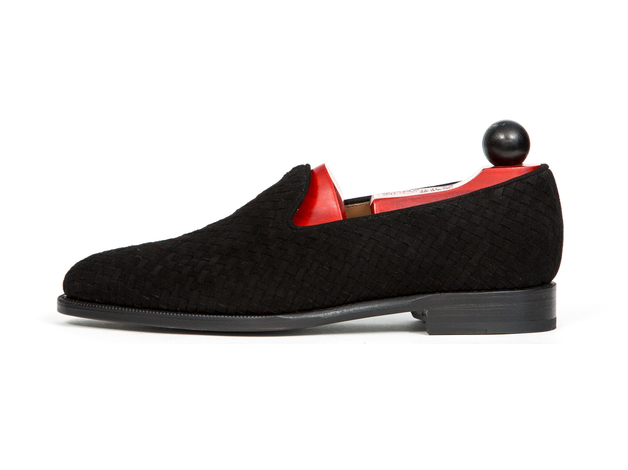 Laurelhurst II - MTO - Braided Black Suede - TMG Last - Single Leather Sole-Made To Order Slipper Loafer-J.FitzPatrick Footwear