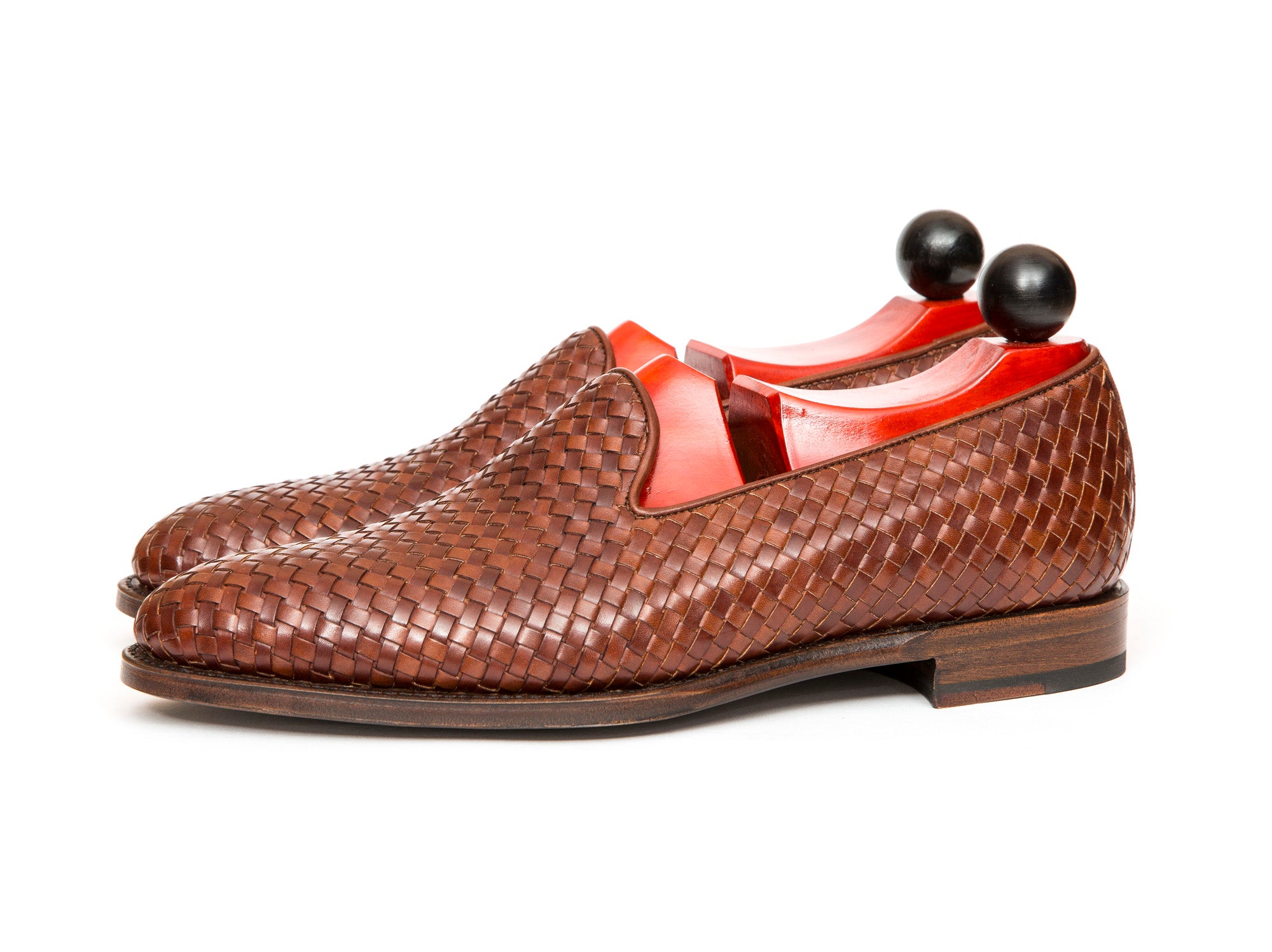 Laurelhurst II - MTO - Braided Gold Museum Calf - TMG Last - Antique Single Leather Sole-Made To Order Slipper Loafer-J.FitzPatrick Footwear