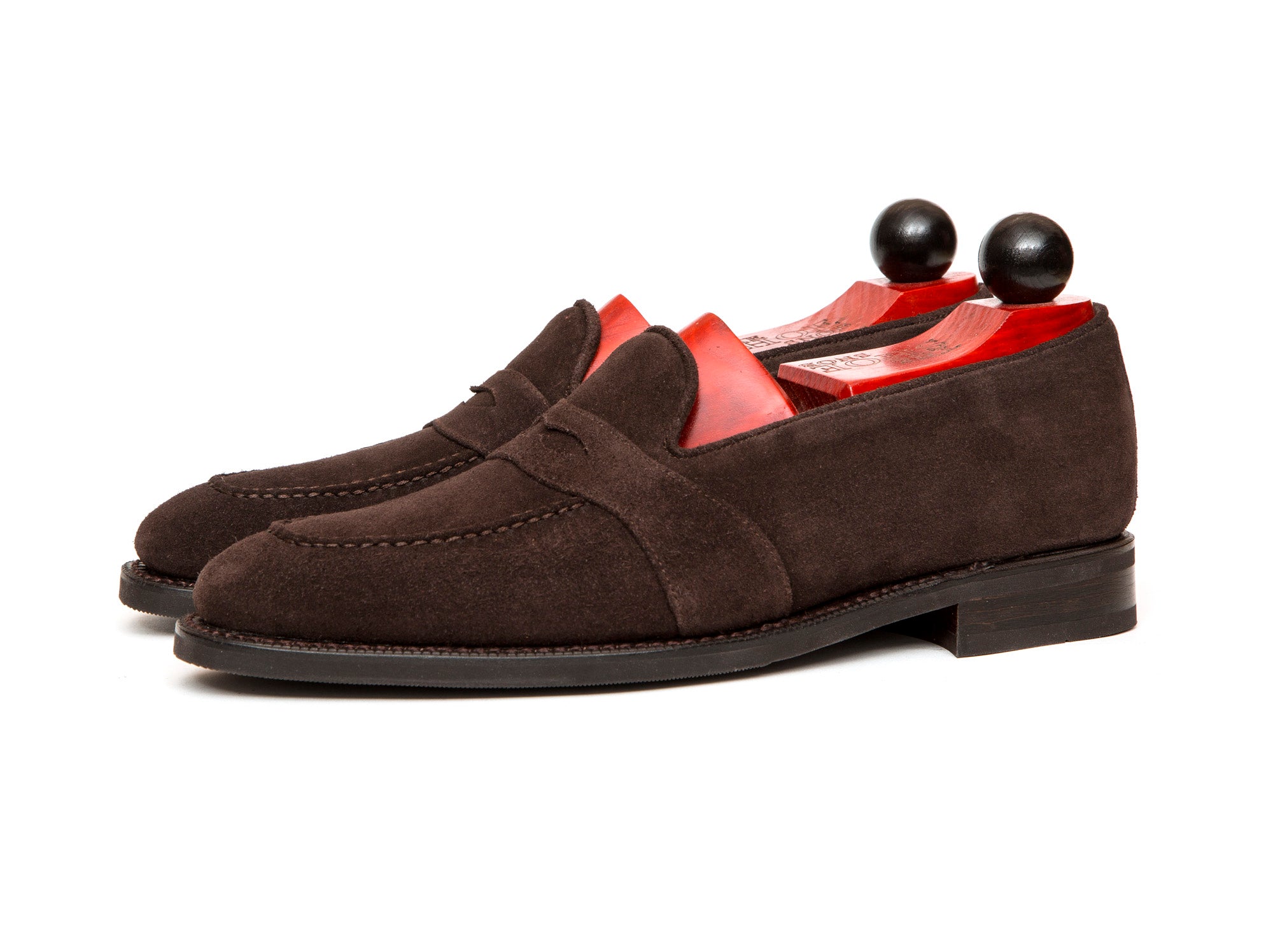 Madison - MTO - Bitter Chocolate Suede - LPB Last - City Rubber Sole-Made To Order Penny Loafer Full Strap-J.FitzPatrick Footwear
