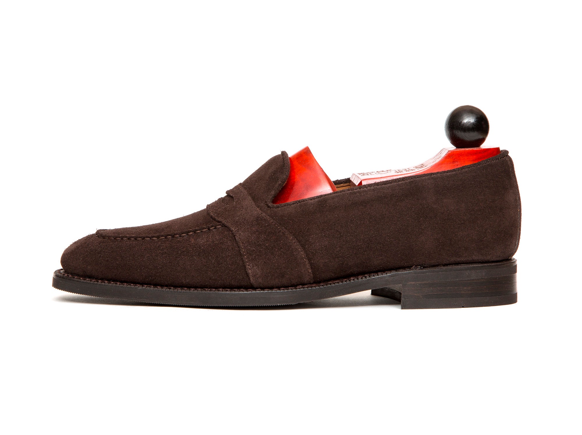 Madison - MTO - Bitter Chocolate Suede - LPB Last - City Rubber Sole-Made To Order Penny Loafer Full Strap-J.FitzPatrick Footwear