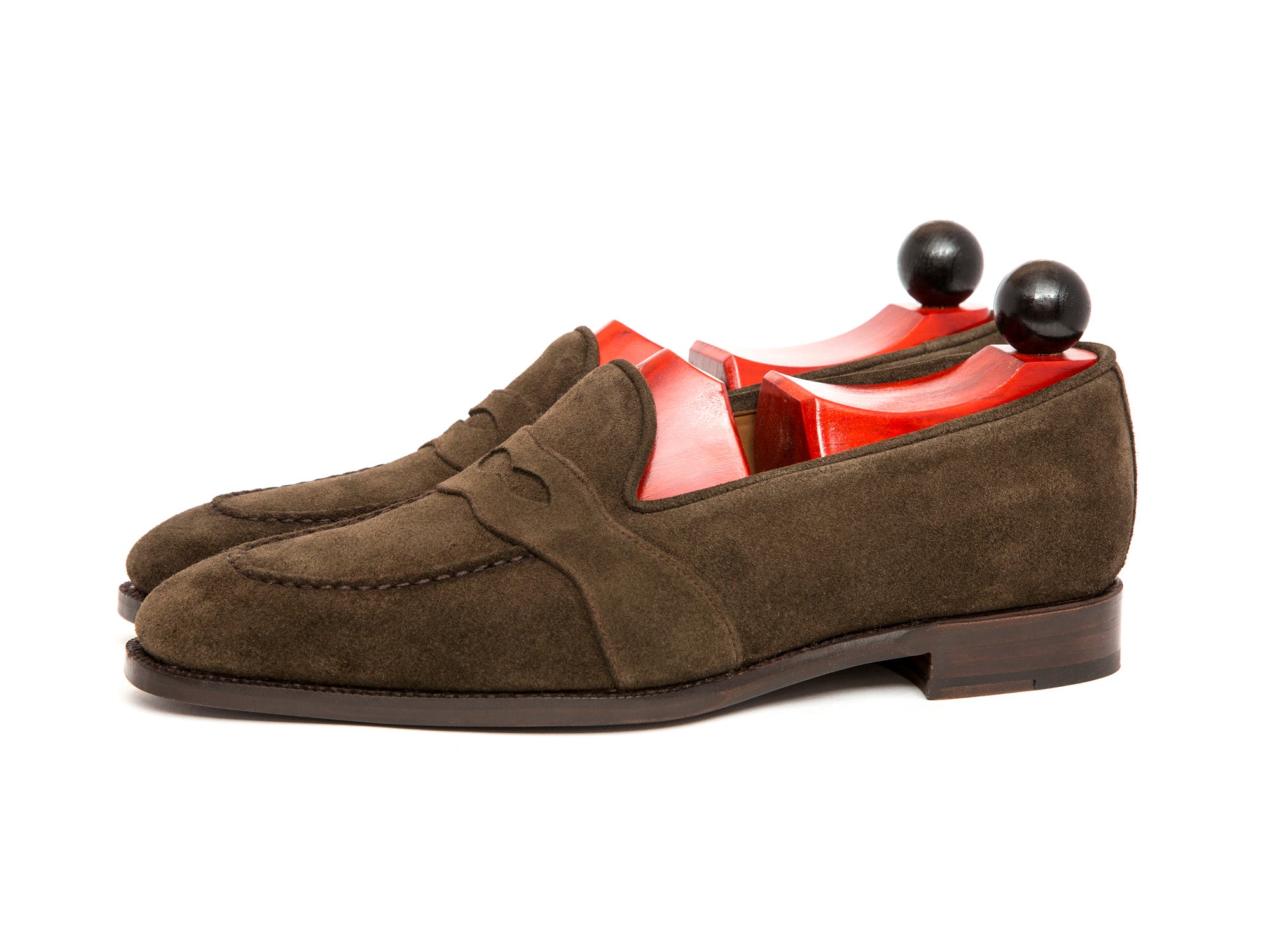 Madison - MTO - Moss Suede - LPB Last - Single Leather Sole-Made To Order Penny Loafer Full Strap-J.FitzPatrick Footwear