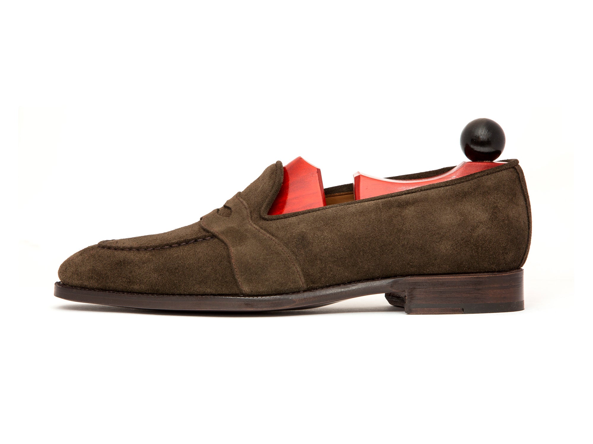 Madison - MTO - Moss Suede - LPB Last - Single Leather Sole-Made To Order Penny Loafer Full Strap-J.FitzPatrick Footwear