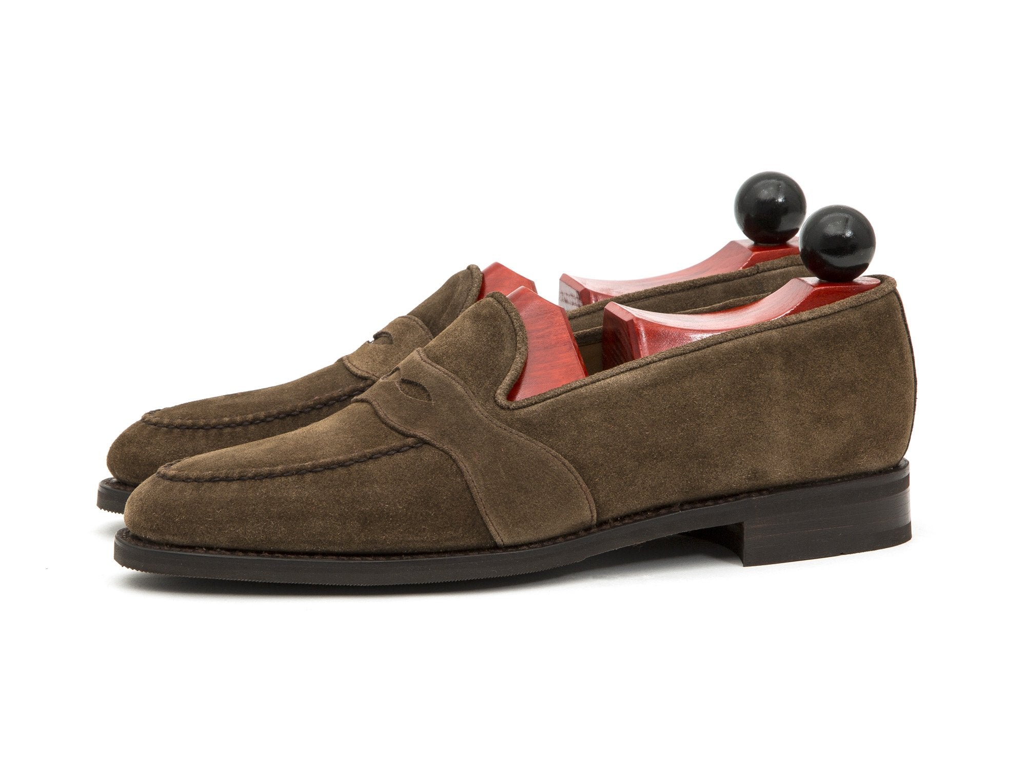 Madison - MTO - Taupe Suede - TMG Last - City Rubber Sole-Made To Order Penny Loafer Full Strap-J.FitzPatrick Footwear