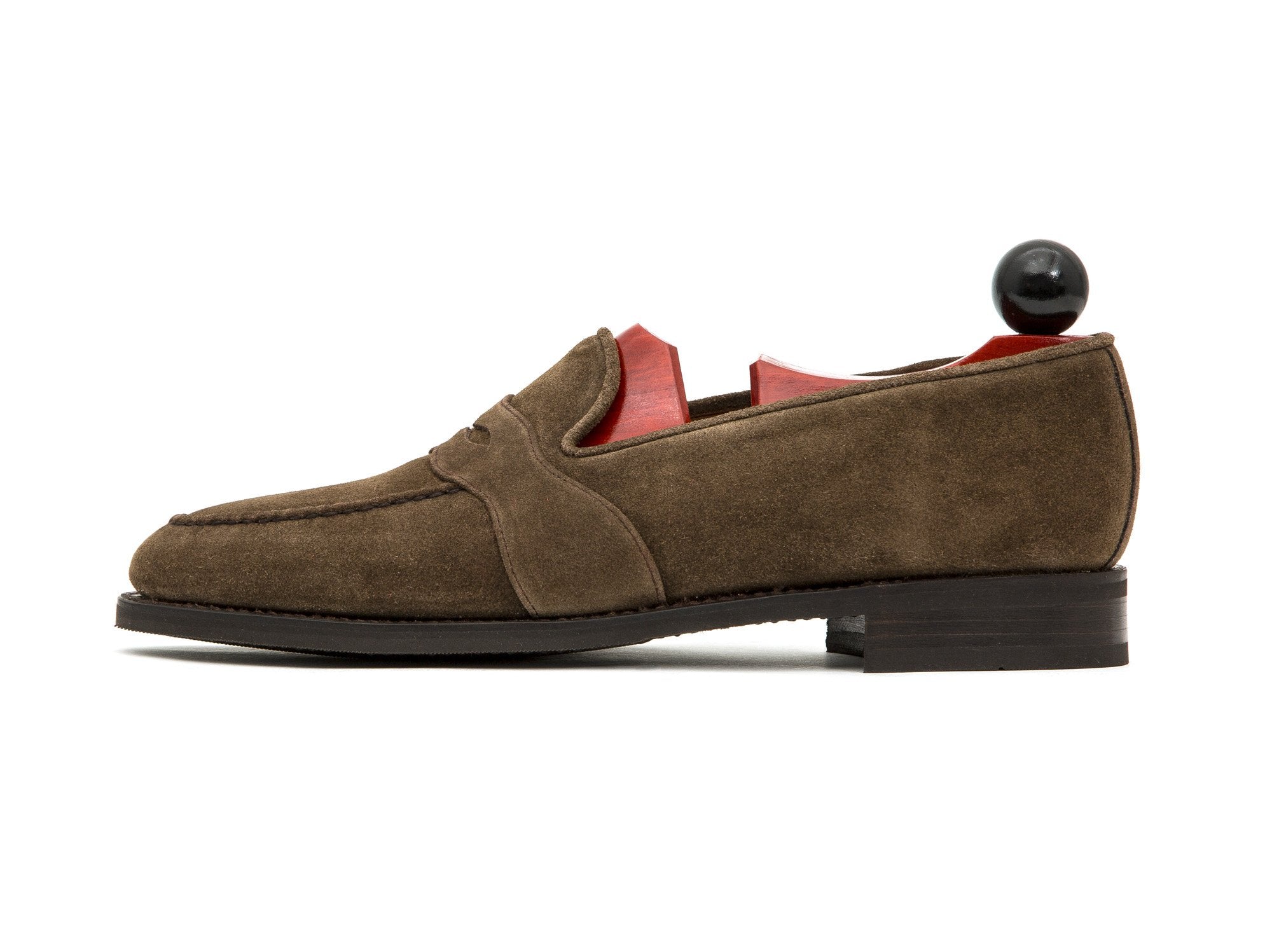 Madison - MTO - Taupe Suede - TMG Last - City Rubber Sole-Made To Order Penny Loafer Full Strap-J.FitzPatrick Footwear
