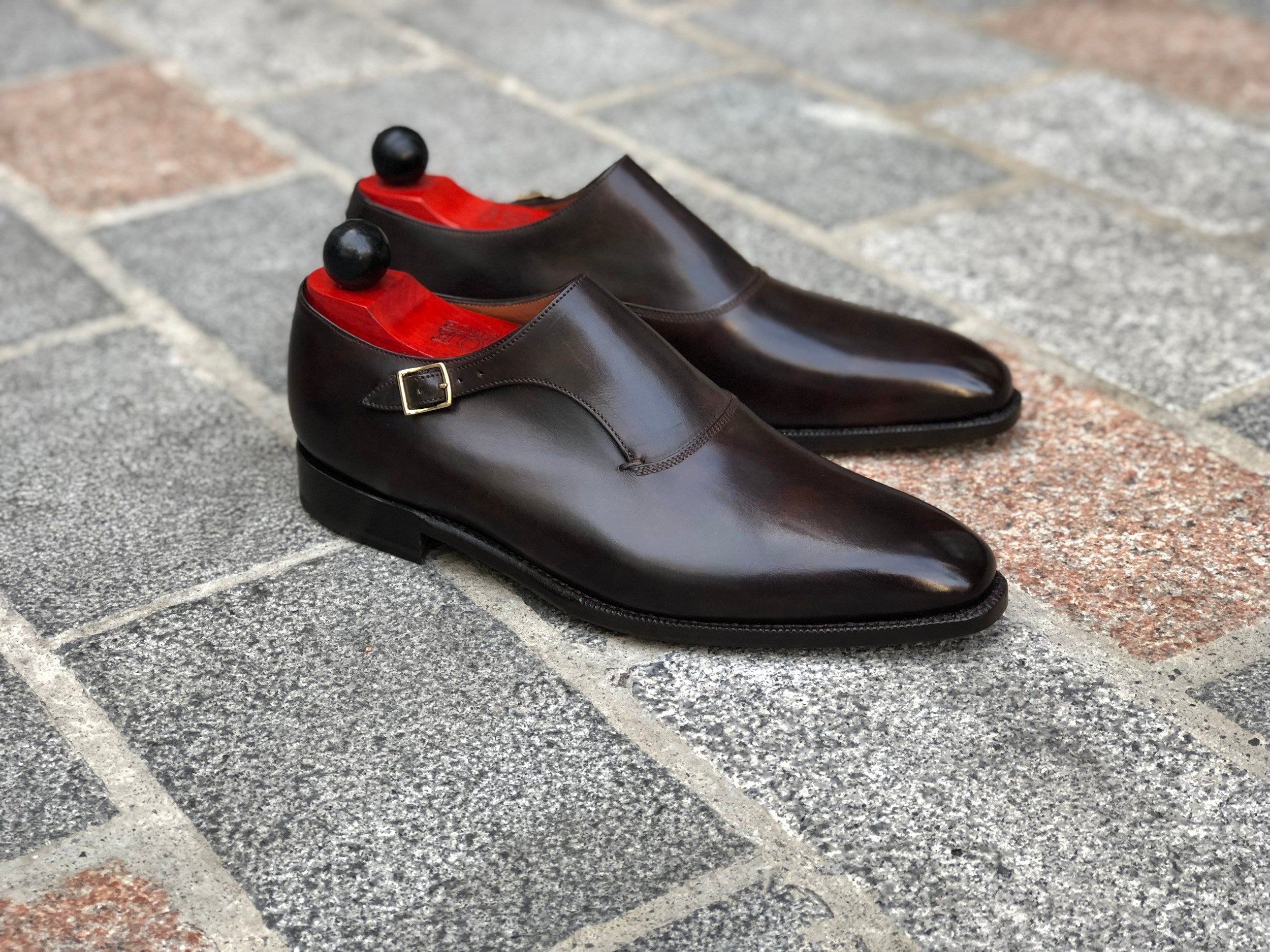 Madrona - MTO - Chocolate Calf-Made To Order Single Monkstrap Plain Toe-J.FitzPatrick Footwear