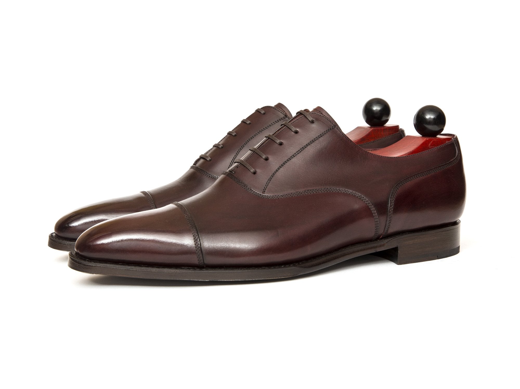 Magnolia - MTO - Shaded Merlot - MGF Last - Single Leather Sole-Made To Order Classic Captoe Cap Toe Oxfords-J.FitzPatrick Footwear