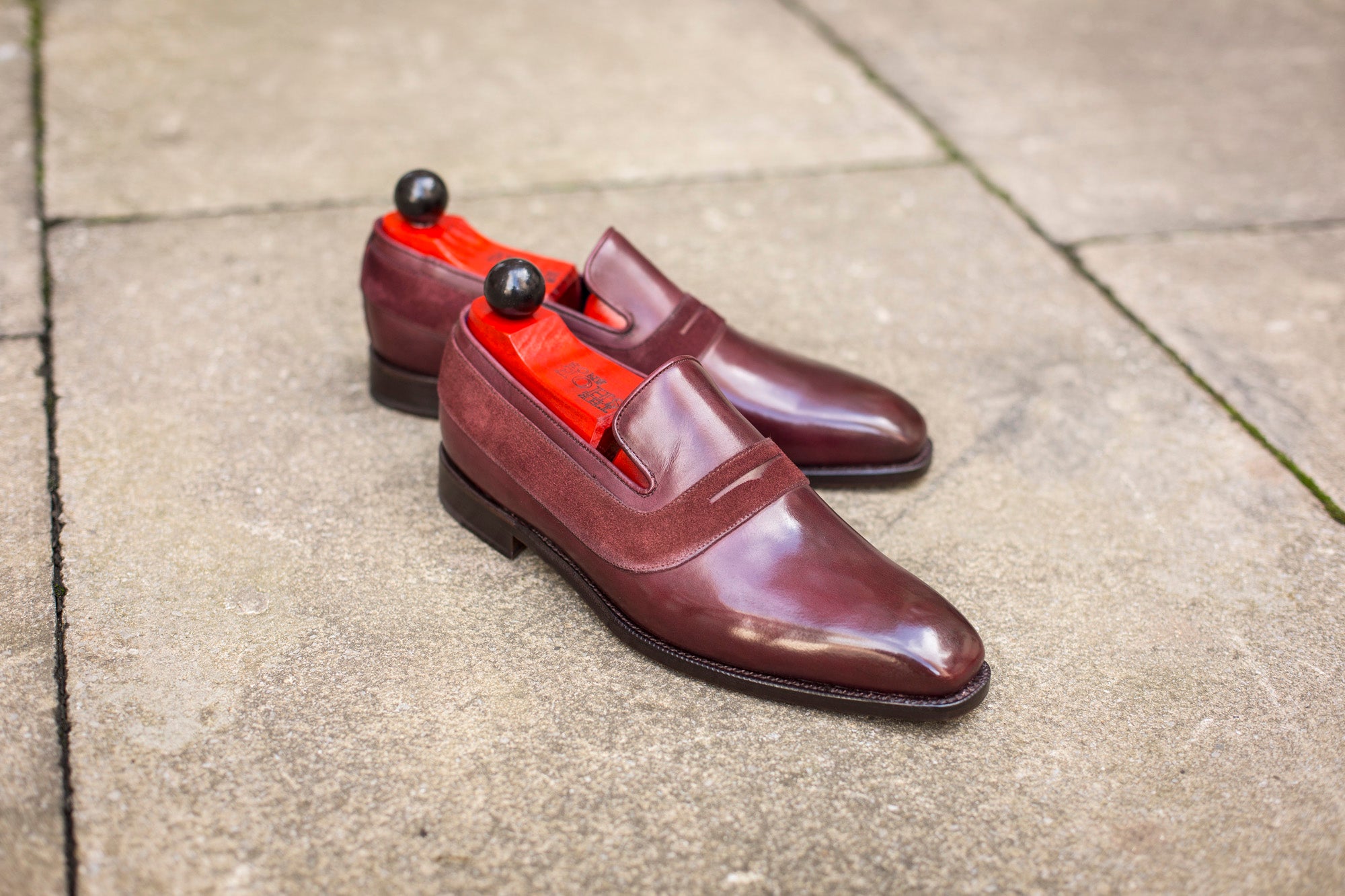 Marcos - MTO - Burgundy Calf / Burgundy Suede - LPB Last - Single Leather Sole-Made To Order Strap Loafer-J.FitzPatrick Footwear