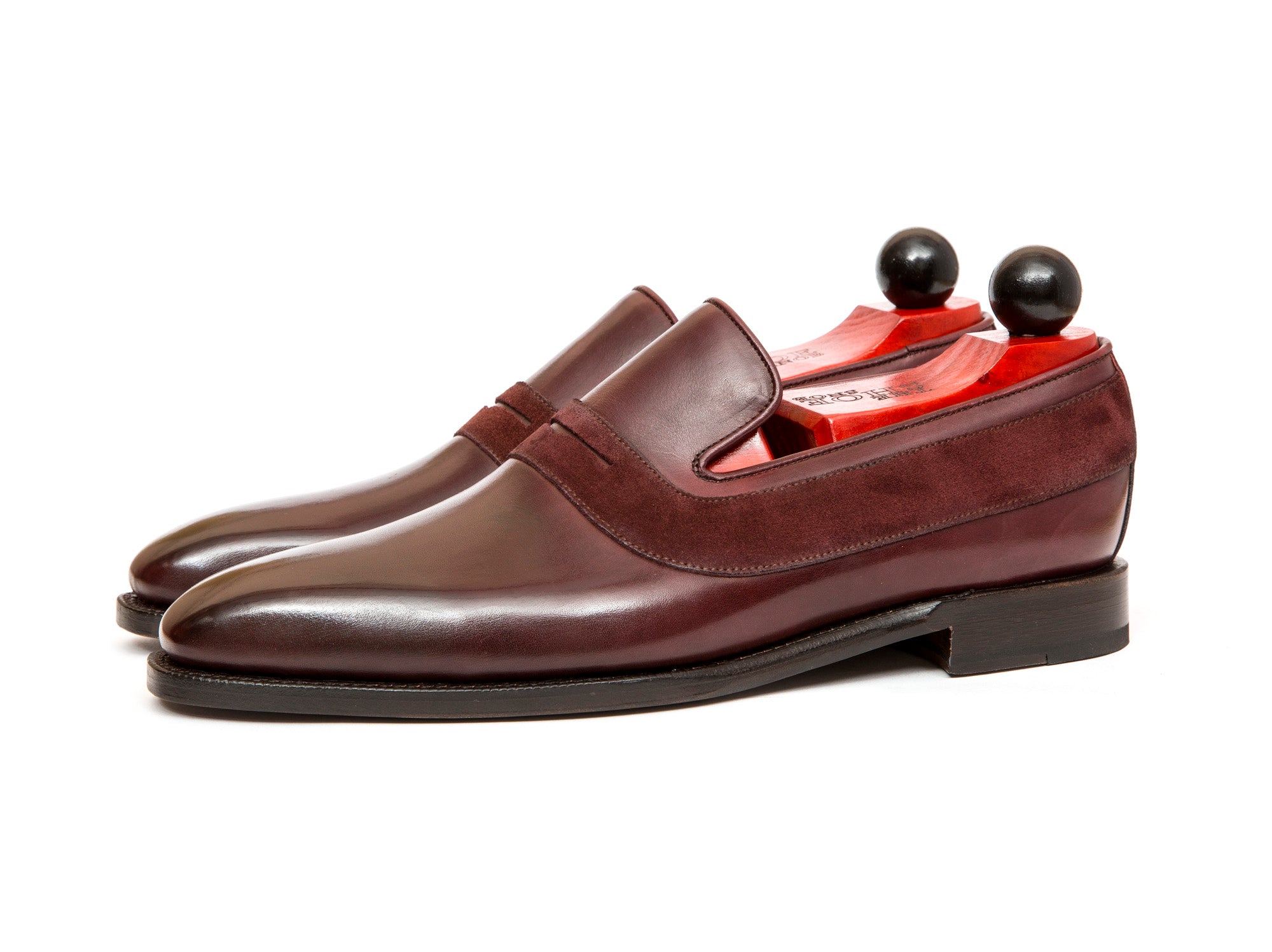 Marcos - MTO - Burgundy Calf / Burgundy Suede - LPB Last - Single Leather Sole-Made To Order Strap Loafer-J.FitzPatrick Footwear
