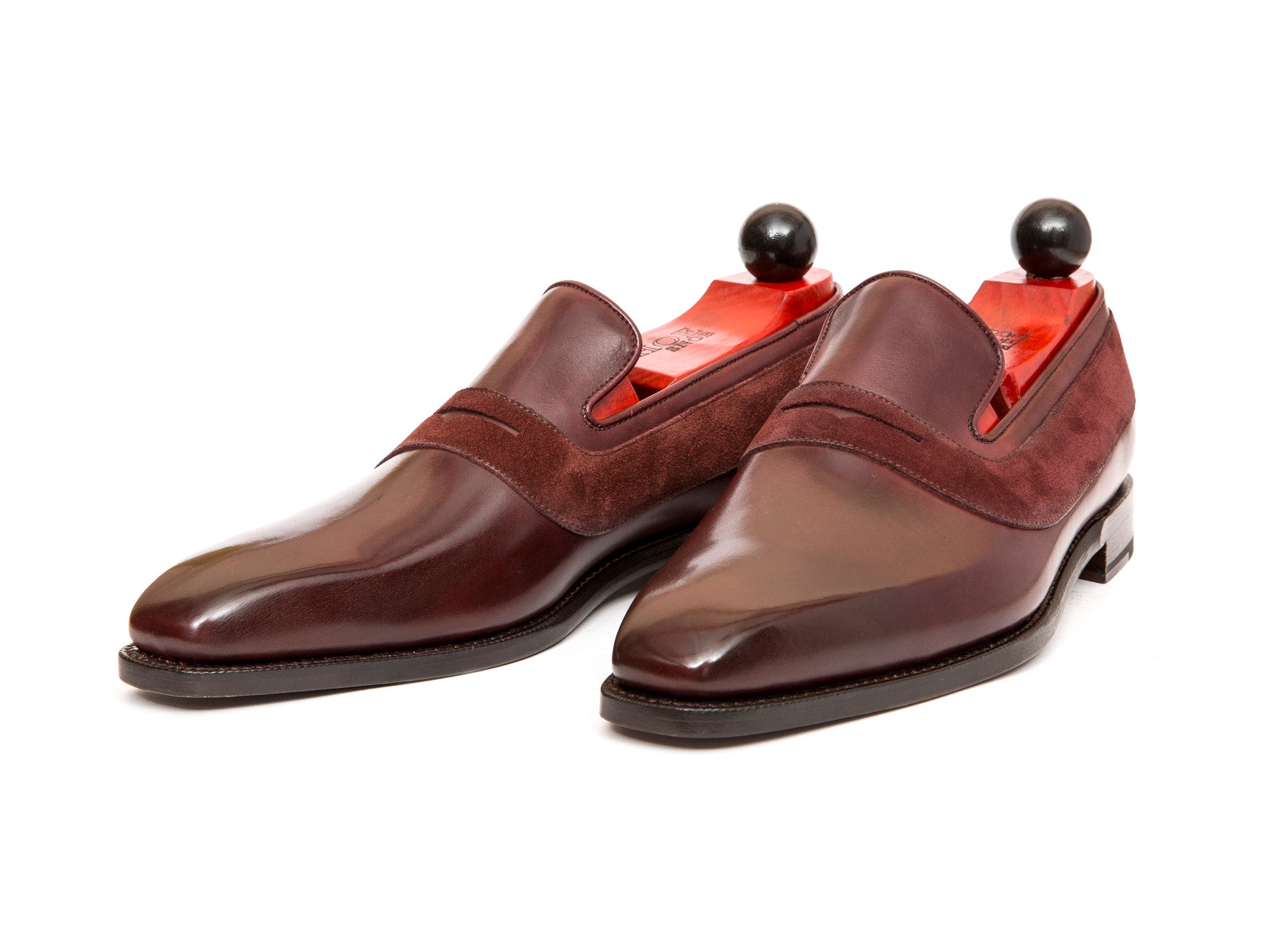 Marcos - MTO - Burgundy Calf / Burgundy Suede - LPB Last - Single Leather Sole-Made To Order Strap Loafer-J.FitzPatrick Footwear