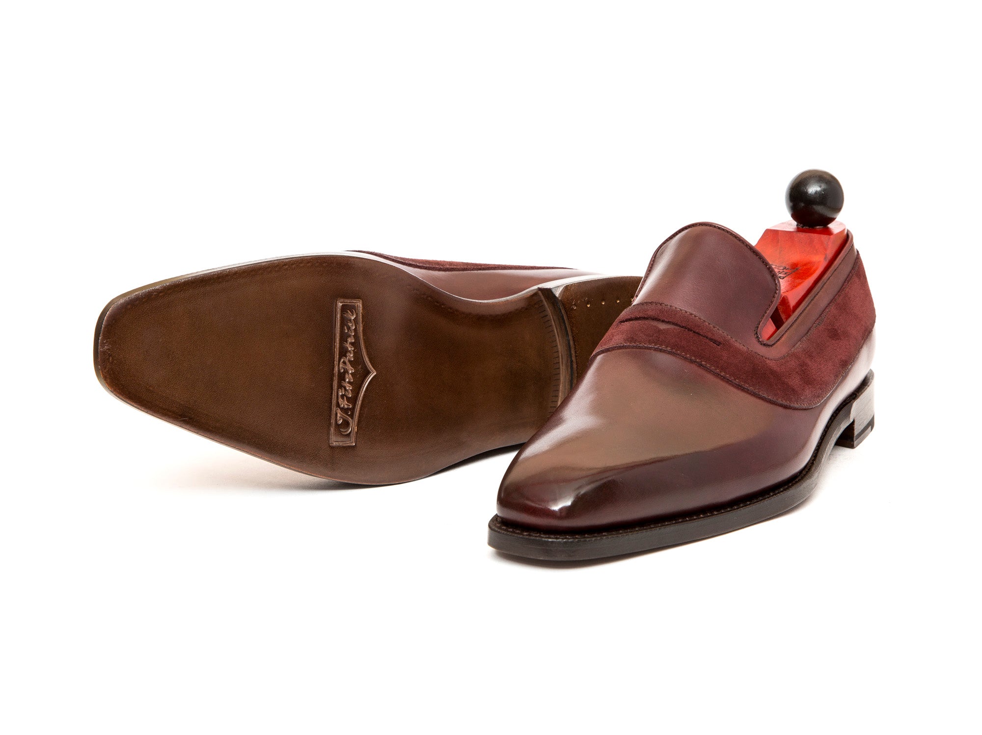 Marcos - MTO - Burgundy Calf / Burgundy Suede - LPB Last - Single Leather Sole-Made To Order Strap Loafer-J.FitzPatrick Footwear