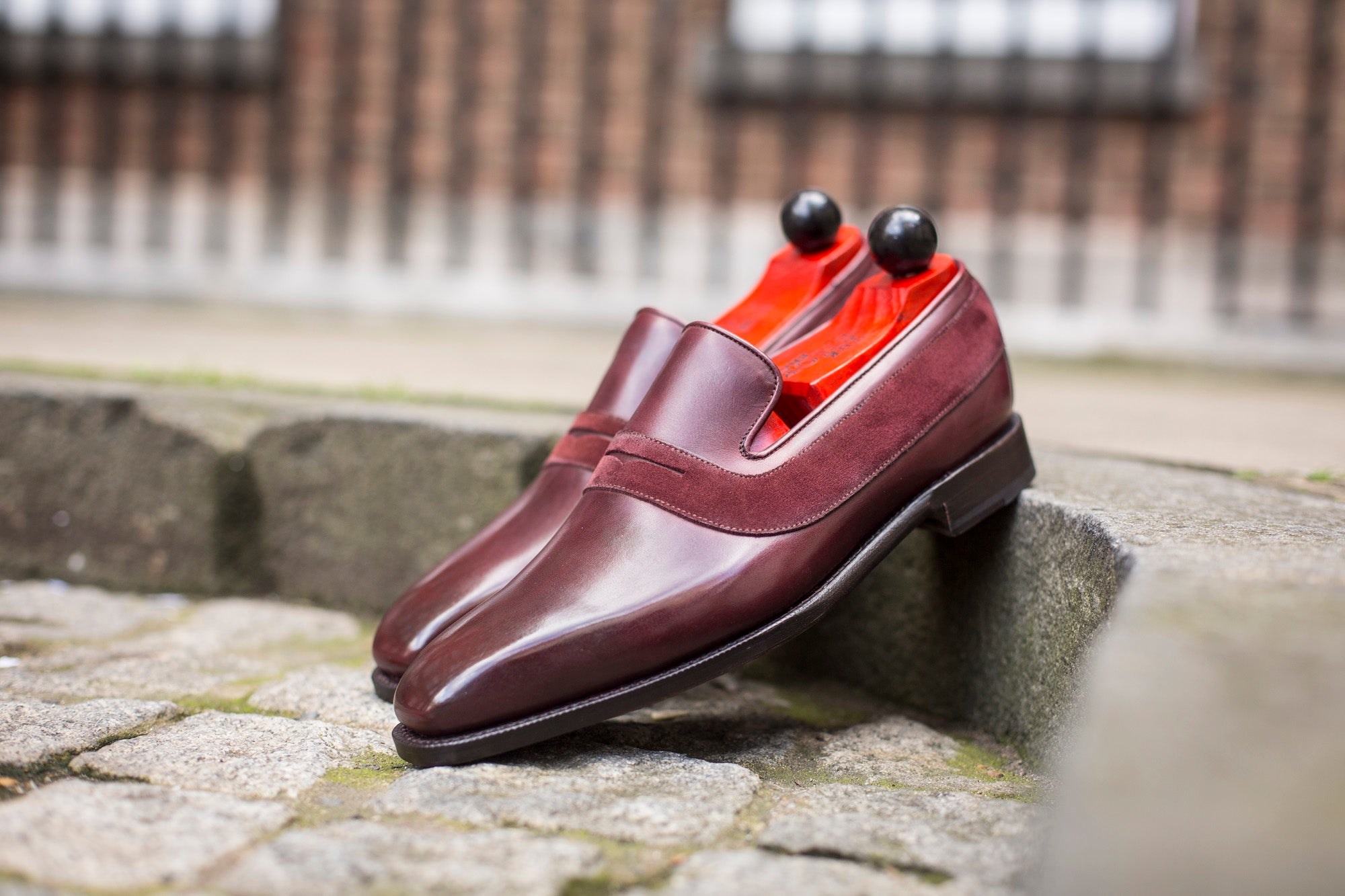 Marcos - MTO - Burgundy Calf / Burgundy Suede - LPB Last - Single Leather Sole-Made To Order Strap Loafer-J.FitzPatrick Footwear