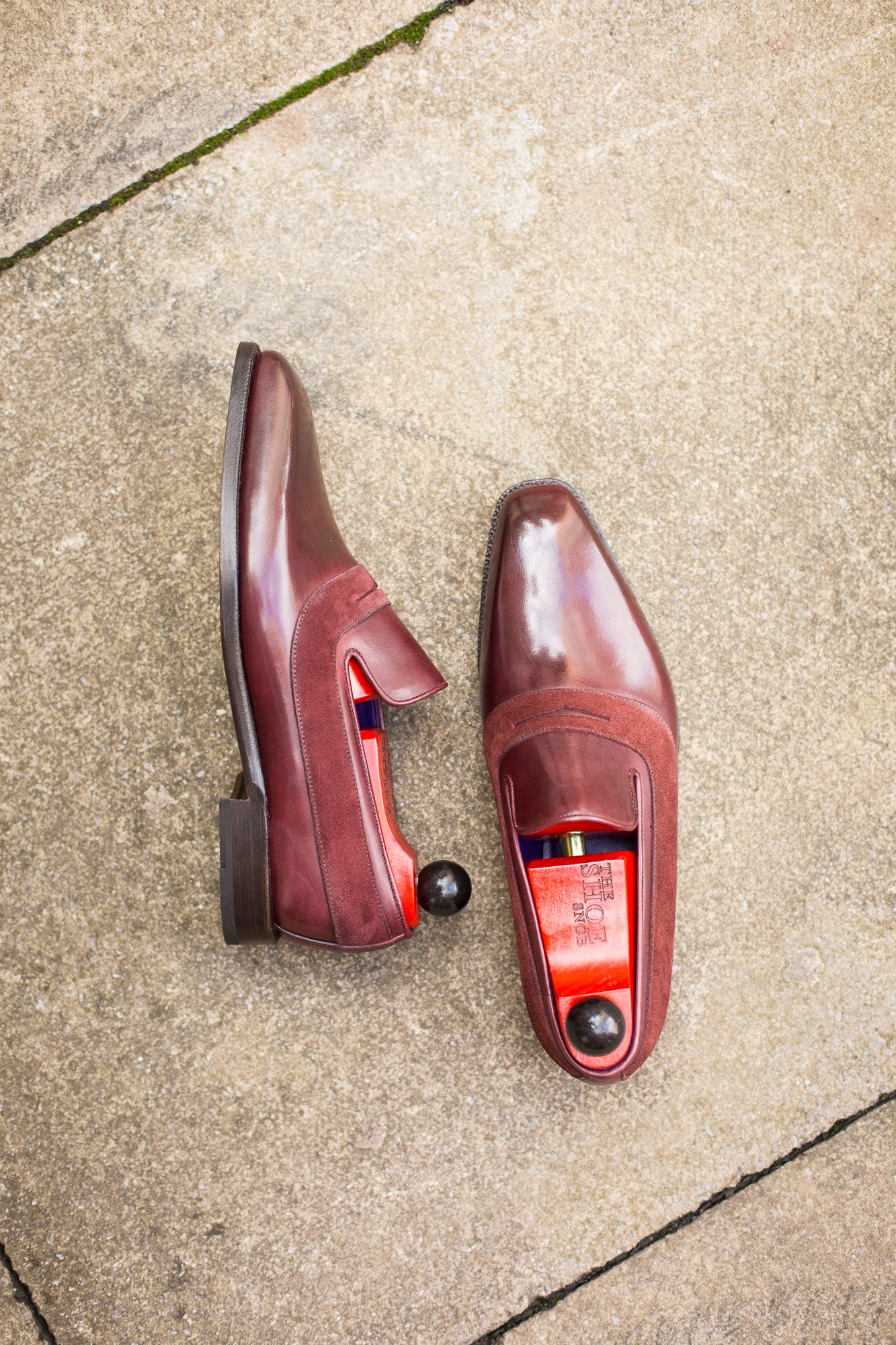 Marcos - MTO - Burgundy Calf / Burgundy Suede - LPB Last - Single Leather Sole-Made To Order Strap Loafer-J.FitzPatrick Footwear