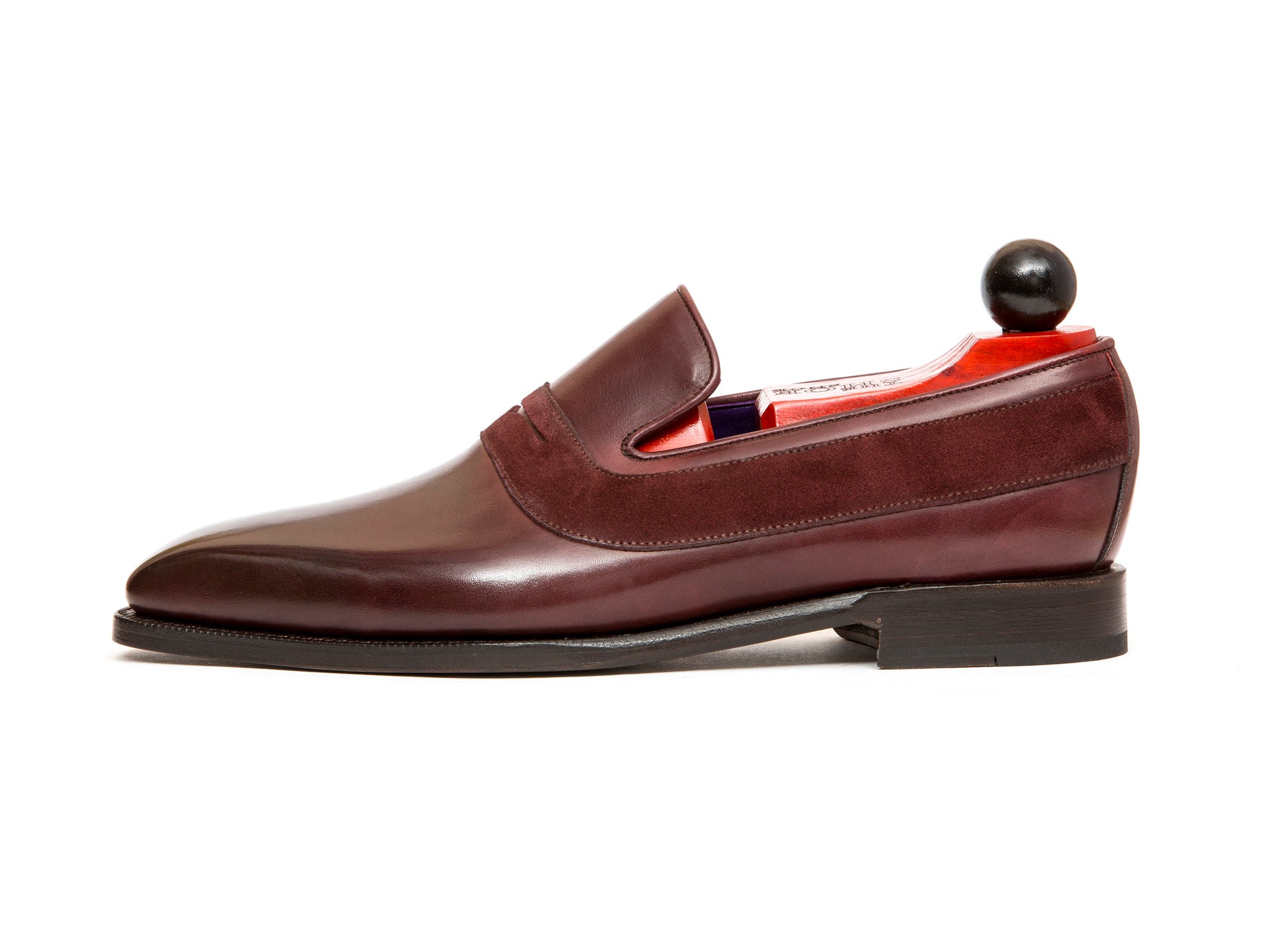 Marcos - MTO - Burgundy Calf / Burgundy Suede - LPB Last - Single Leather Sole-Made To Order Strap Loafer-J.FitzPatrick Footwear