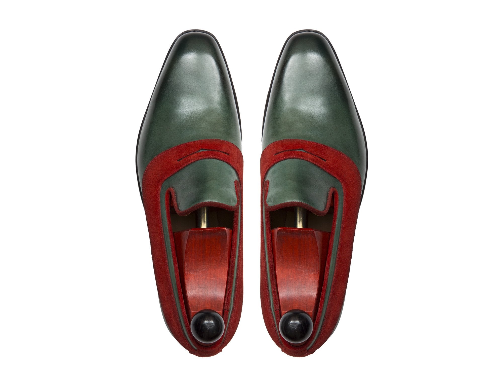 Marcos - MTO - Forest Green Calf / Red Suede - LPB Last - City Rubber Sole-Made To Order Strap Loafer-J.FitzPatrick Footwear