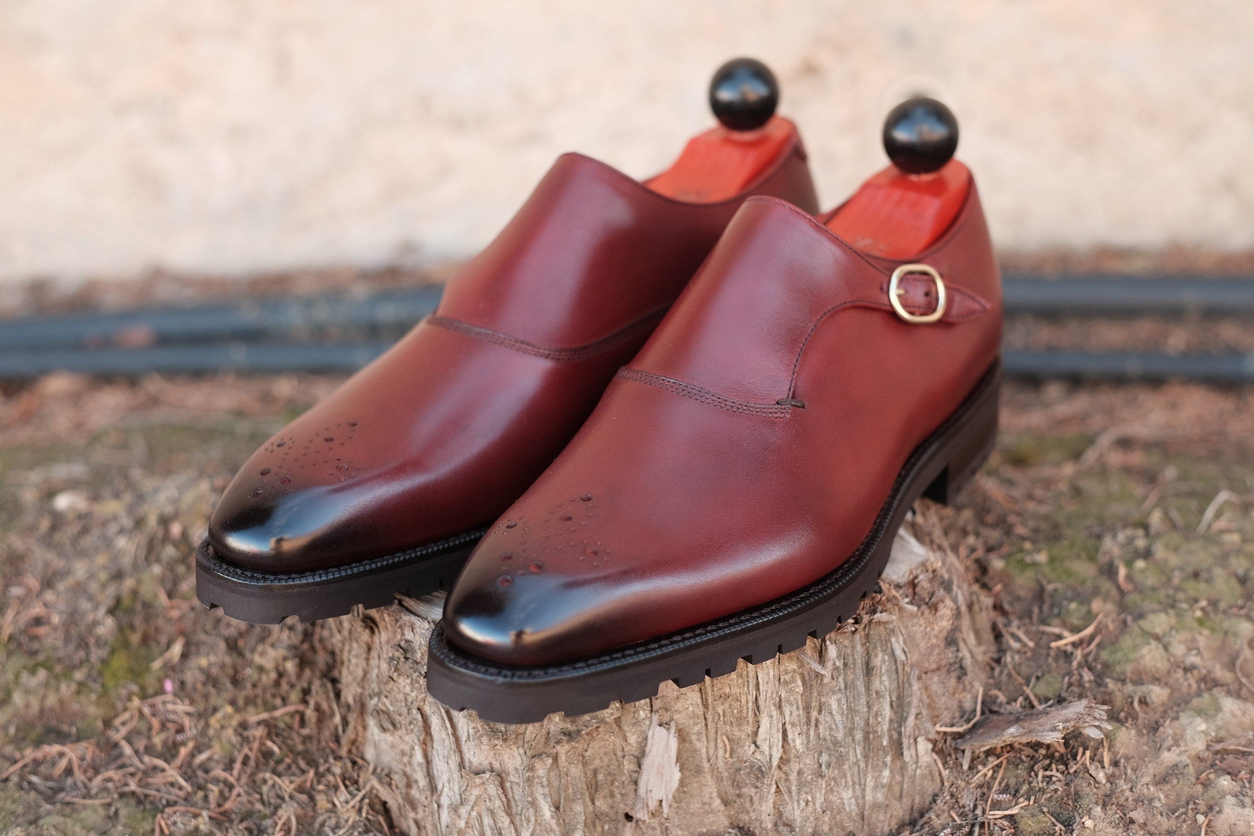 Martel - MTO - Burgundy Calf-Made To Order Single Monkstrap Medallion-J.FitzPatrick Footwear