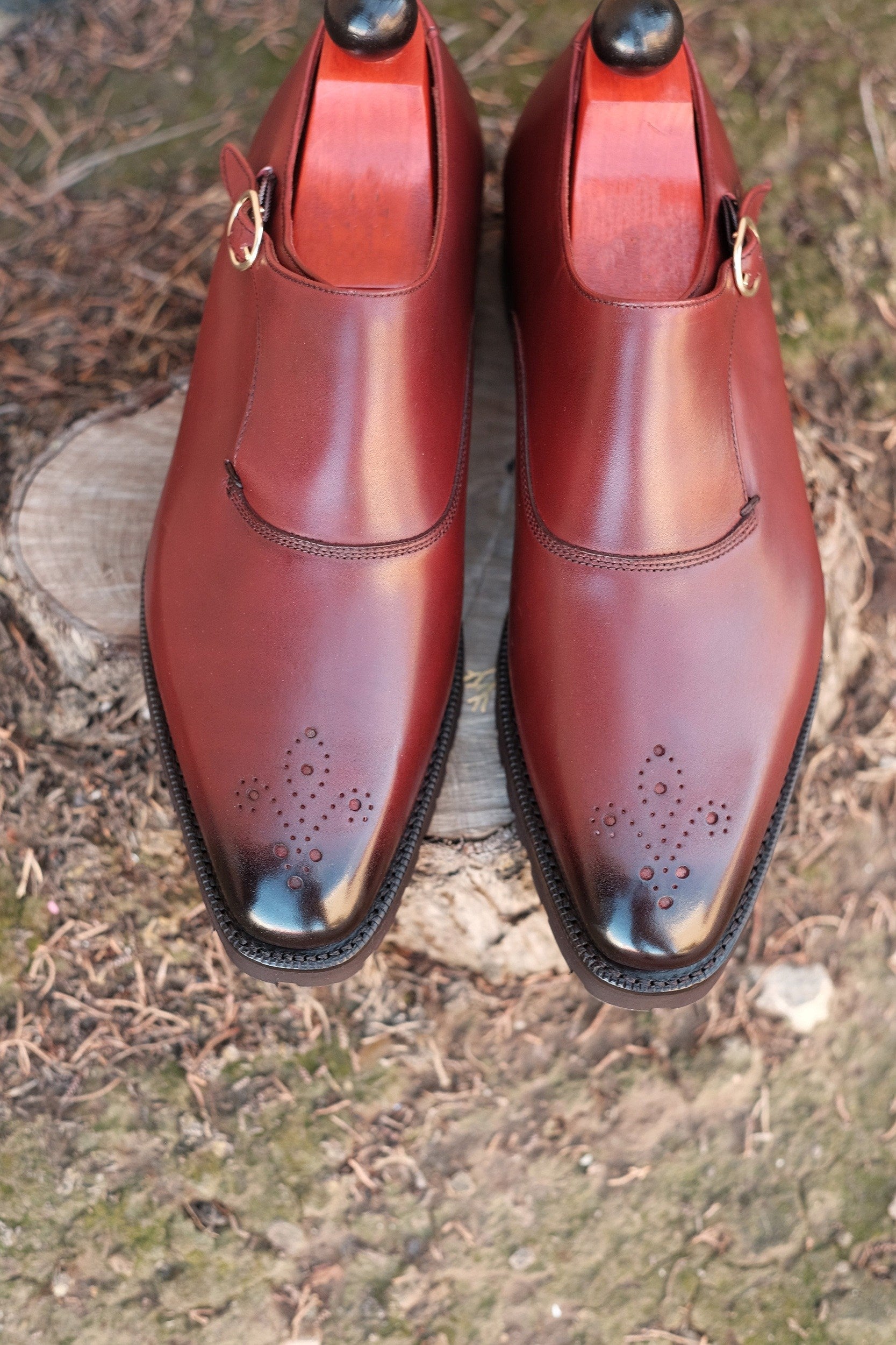 Martel - MTO - Burgundy Calf-Made To Order Single Monkstrap Medallion-J.FitzPatrick Footwear