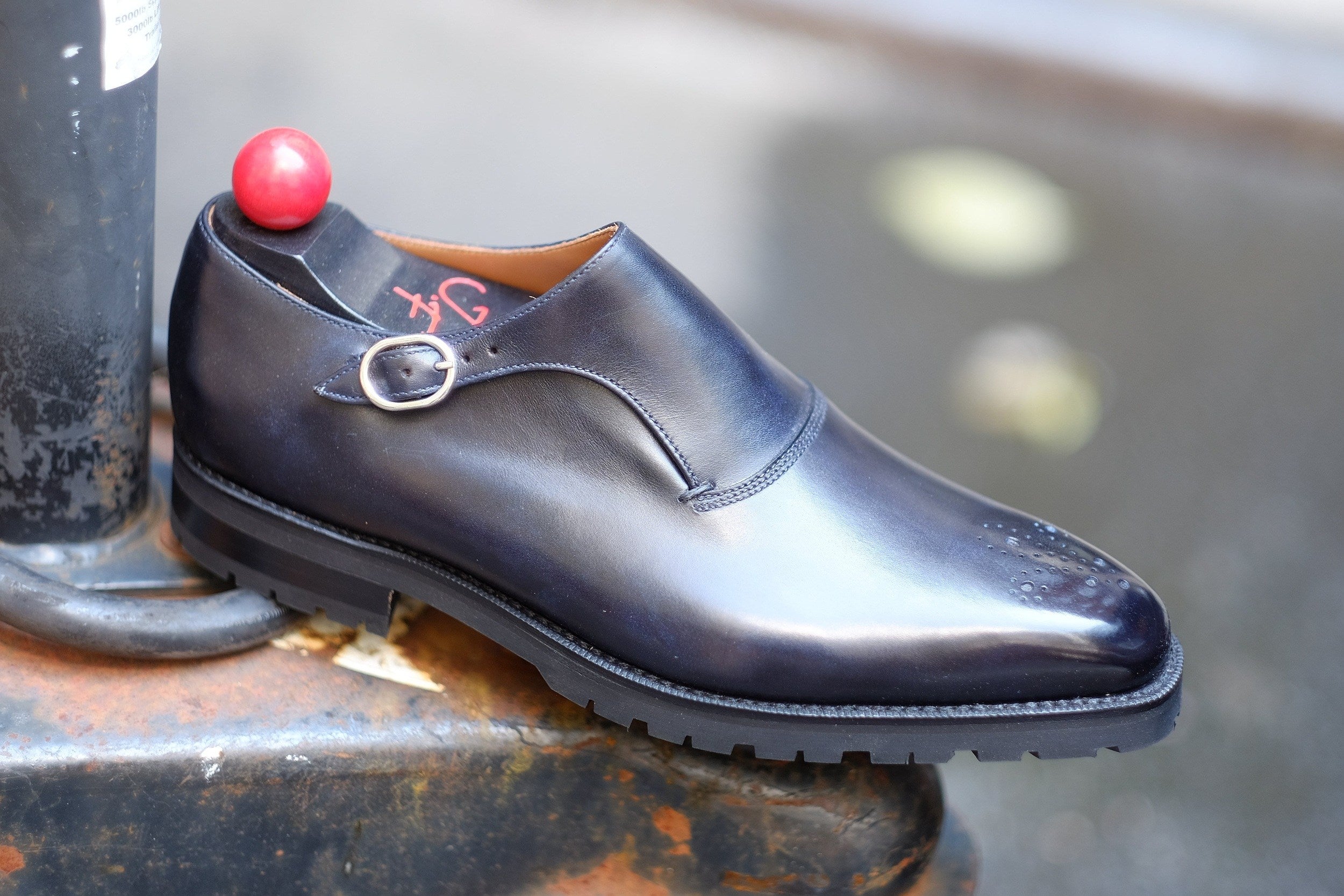 Martel - MTO - Navy Museum Calf-Made To Order Single Monkstrap Medallion-J.FitzPatrick Footwear