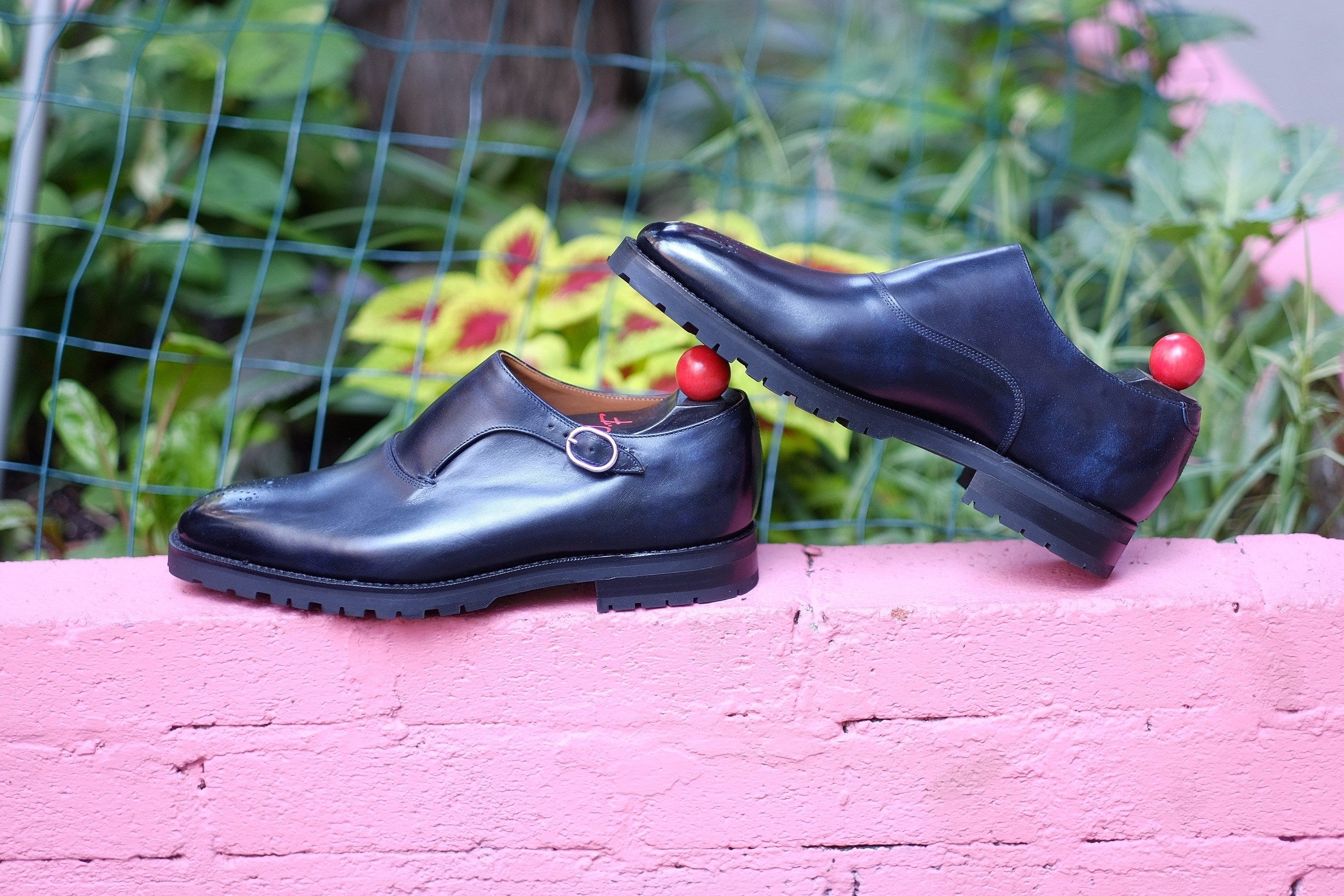 Martel - MTO - Navy Museum Calf-Made To Order Single Monkstrap Medallion-J.FitzPatrick Footwear