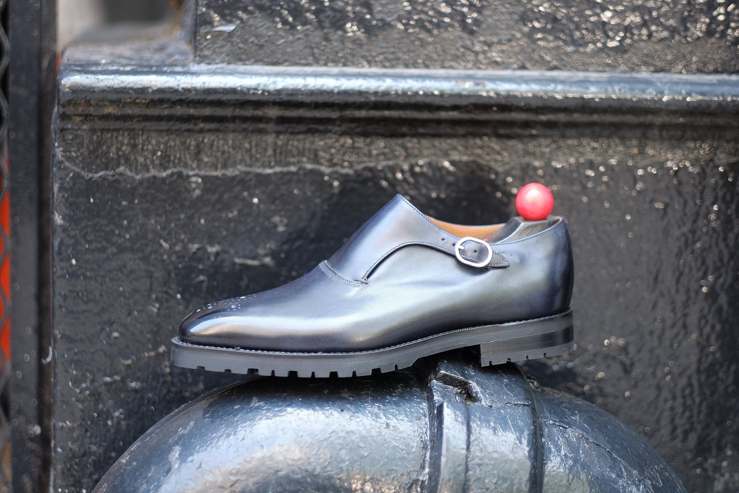 Martel - MTO - Navy Museum Calf-Made To Order Single Monkstrap Medallion-J.FitzPatrick Footwear