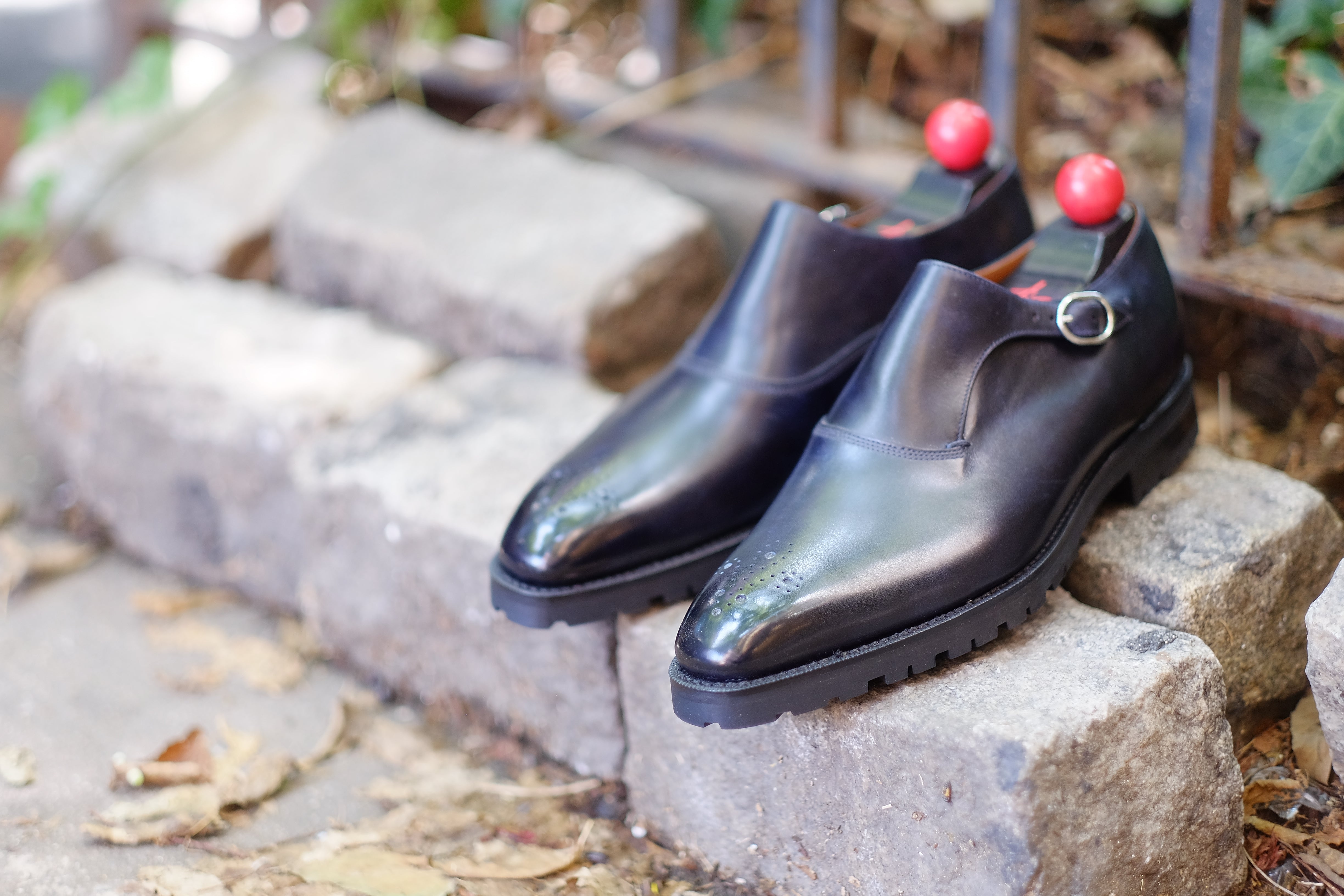 Martel - MTO - Navy Museum Calf-Made To Order Single Monkstrap Medallion-J.FitzPatrick Footwear