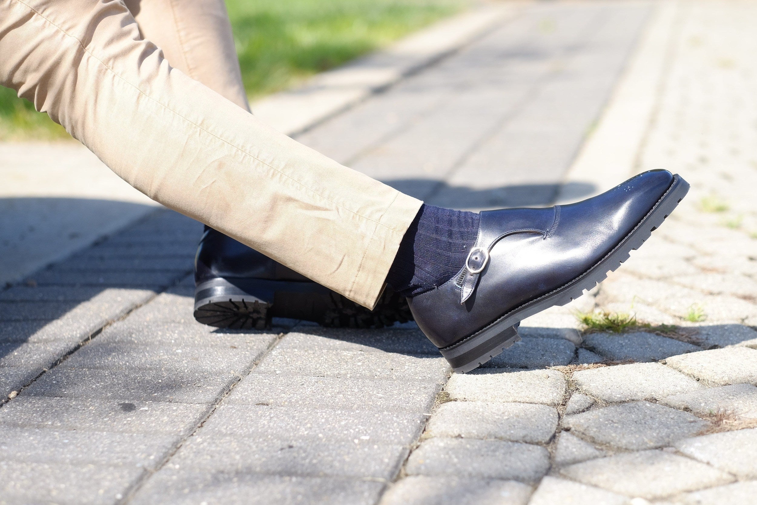 Martel - MTO - Navy Museum Calf-Made To Order Single Monkstrap Medallion-J.FitzPatrick Footwear
