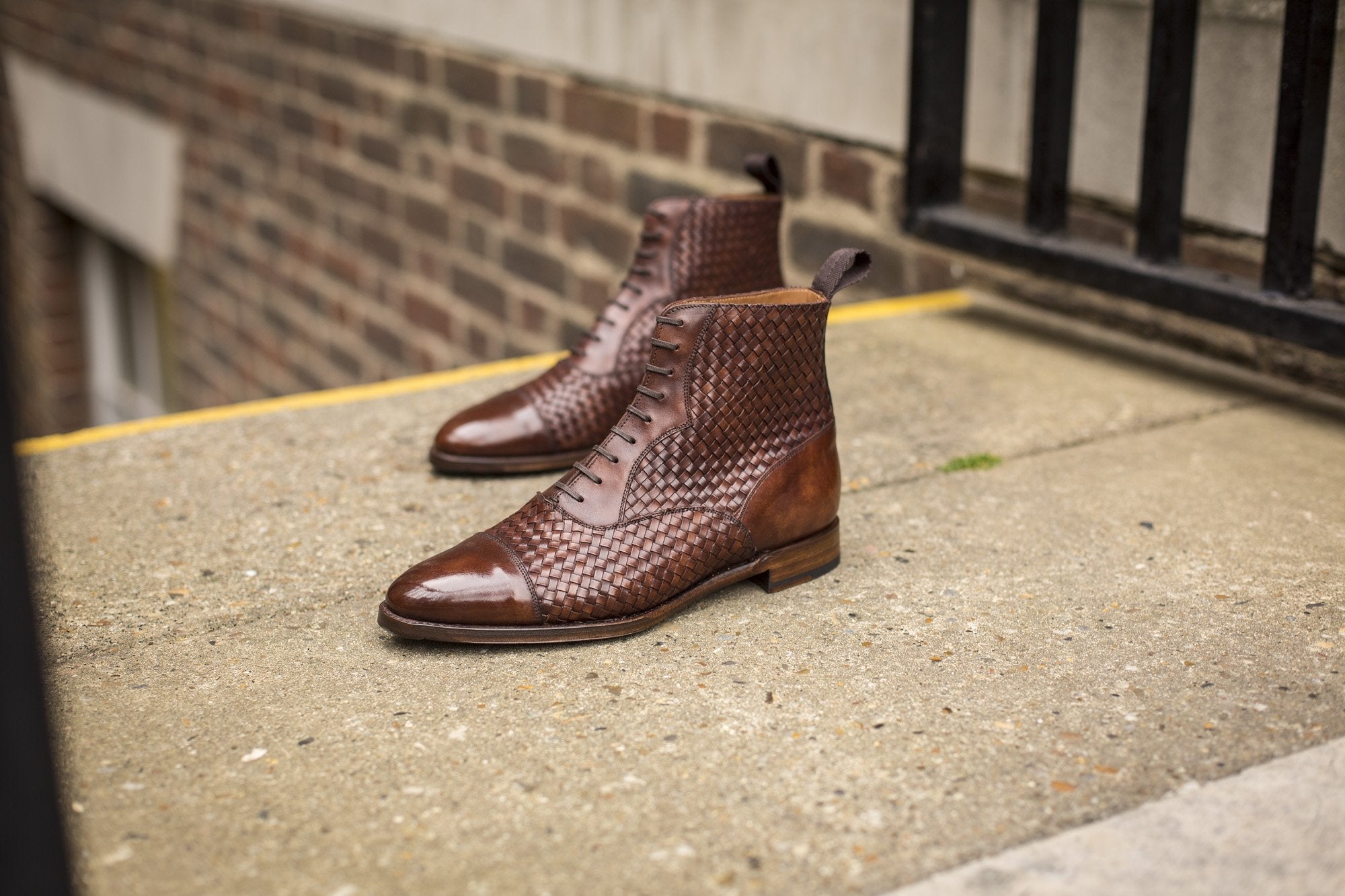 Meadowbrook - MTO - Copper Braided Museum Calf - TMG Last - Antique Single Leather Sole-Made To Order Cap Toe Lace Laceup Boot-J.FitzPatrick Footwear