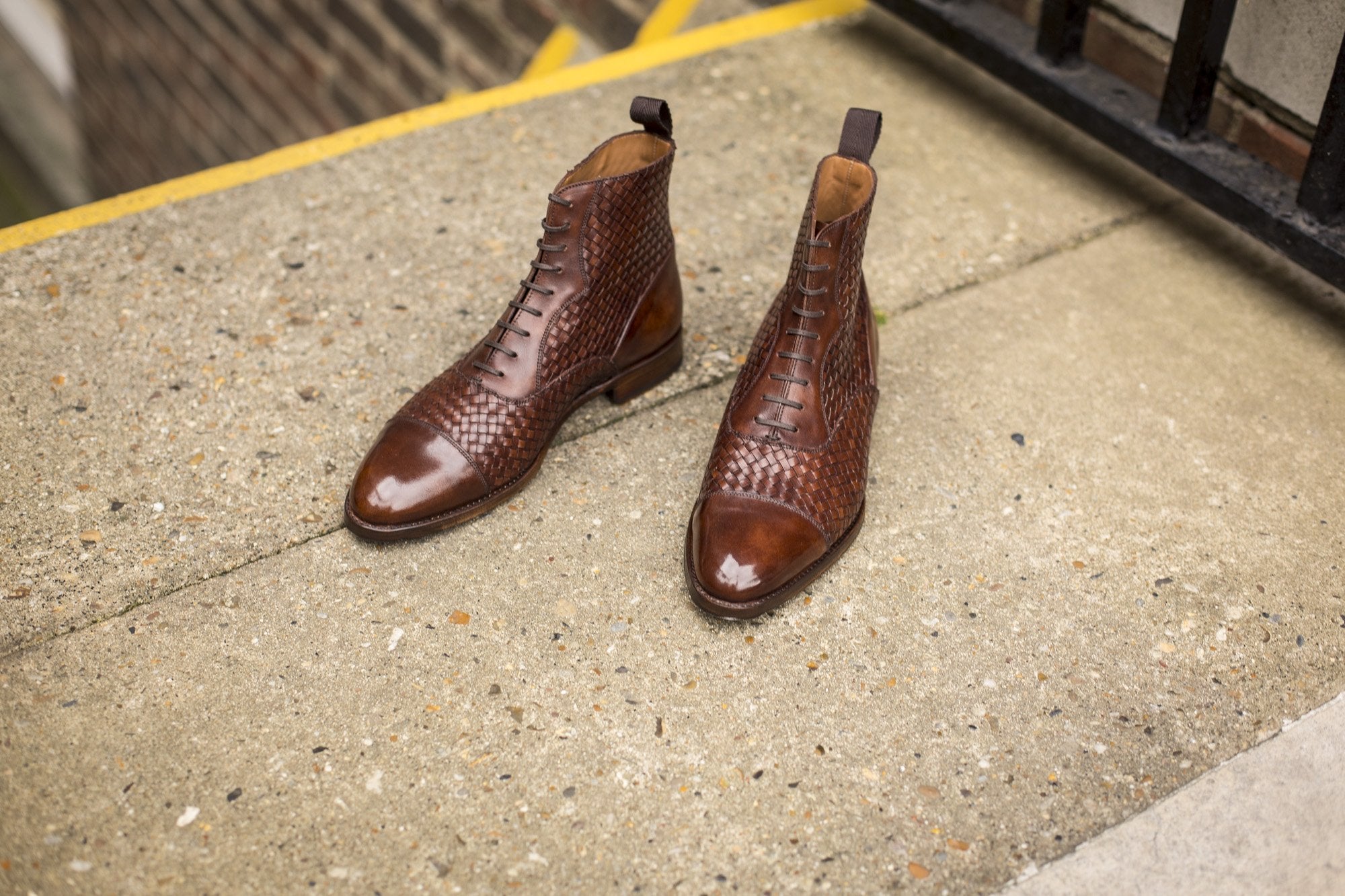 Meadowbrook - MTO - Copper Braided Museum Calf - TMG Last - Antique Single Leather Sole-Made To Order Cap Toe Lace Laceup Boot-J.FitzPatrick Footwear