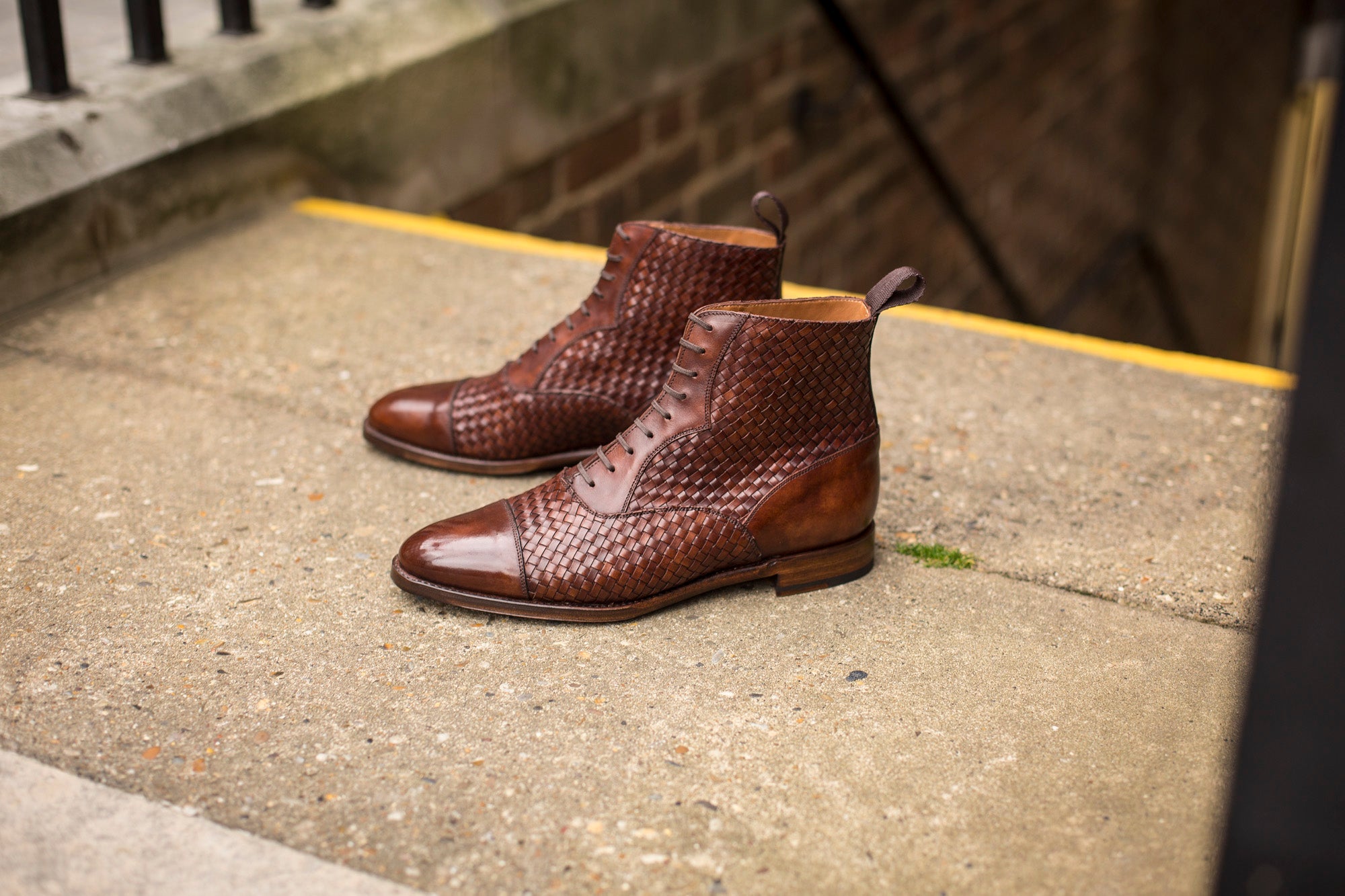 Meadowbrook - MTO - Copper Braided Museum Calf - TMG Last - Antique Single Leather Sole-Made To Order Cap Toe Lace Laceup Boot-J.FitzPatrick Footwear