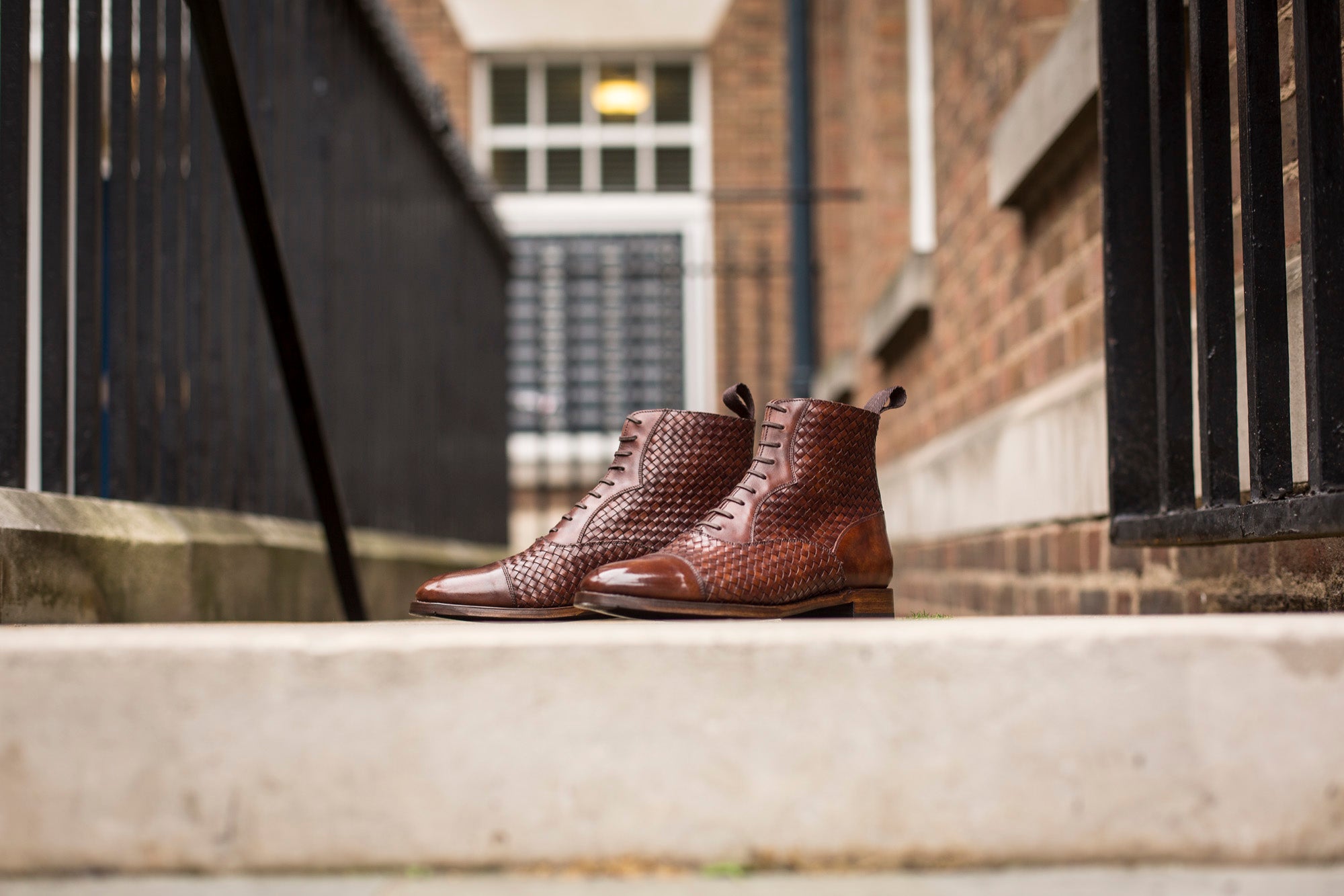 Meadowbrook - MTO - Copper Braided Museum Calf - TMG Last - Antique Single Leather Sole-Made To Order Cap Toe Lace Laceup Boot-J.FitzPatrick Footwear