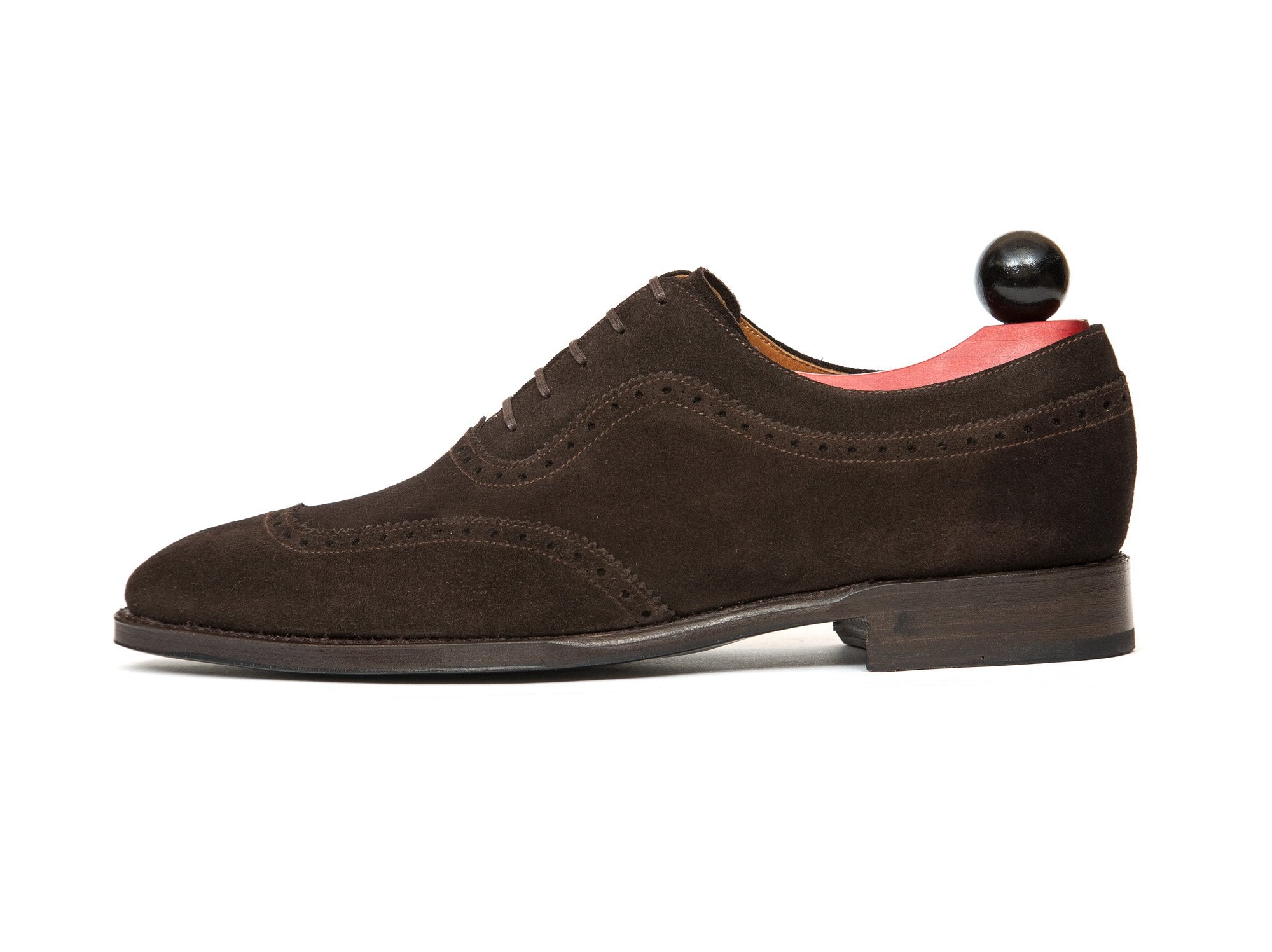 Medina - MTO - Bitter Chocolate Suede - LPB Last - Single Leather Sole-Made To Order U Wing Brogue Oxfords-J.FitzPatrick Footwear