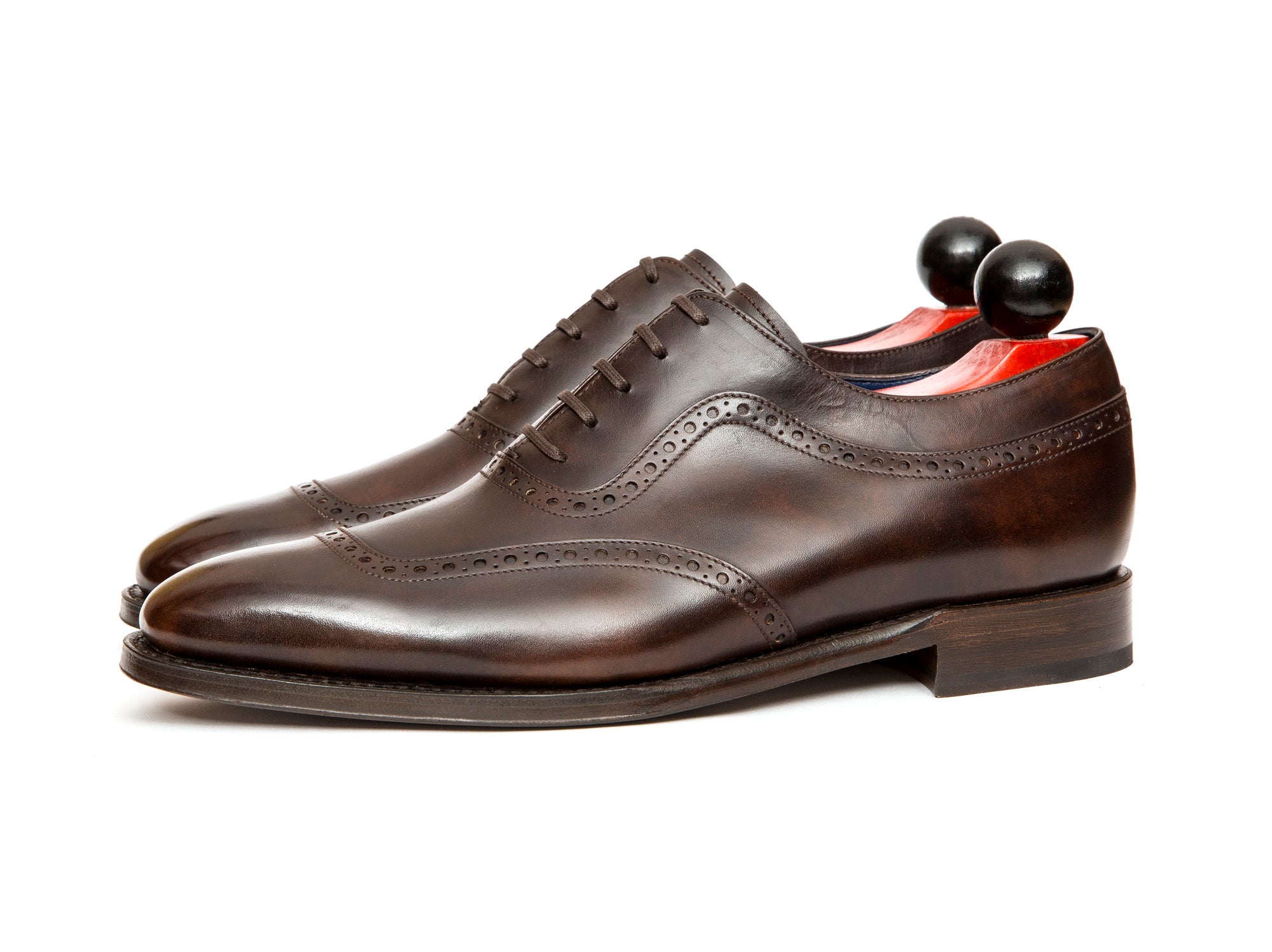 Medina - MTO - Dark Brown Museum Calf - LPB Last - Single Leather Sole-Made To Order U Wing Brogue Oxfords-J.FitzPatrick Footwear