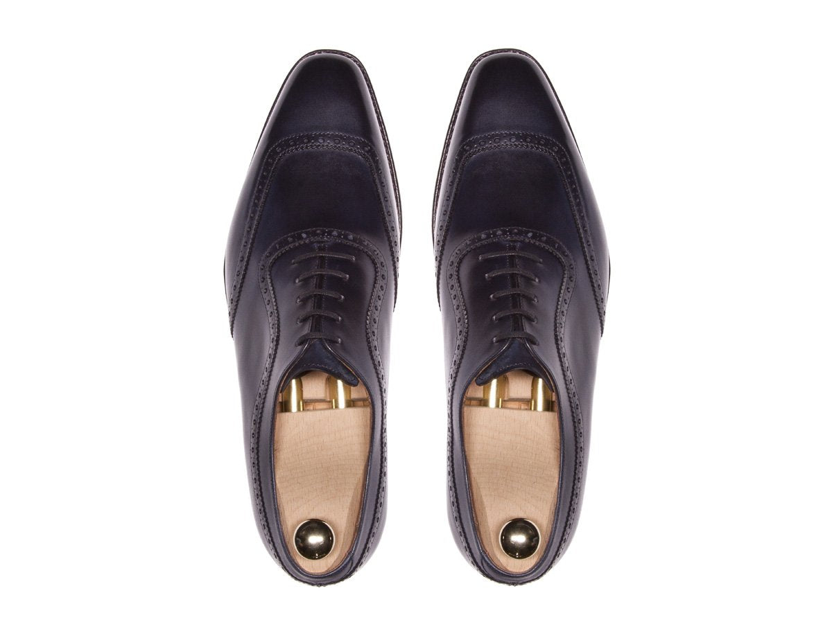 Medina - MTO - Midnight Calf - LPB Last - Single Leather Sole-Made To Order U Wing Brogue Oxfords-J.FitzPatrick Footwear