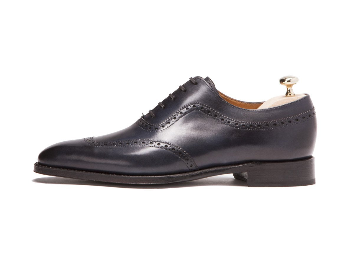Medina - MTO - Midnight Calf - LPB Last - Single Leather Sole-Made To Order U Wing Brogue Oxfords-J.FitzPatrick Footwear
