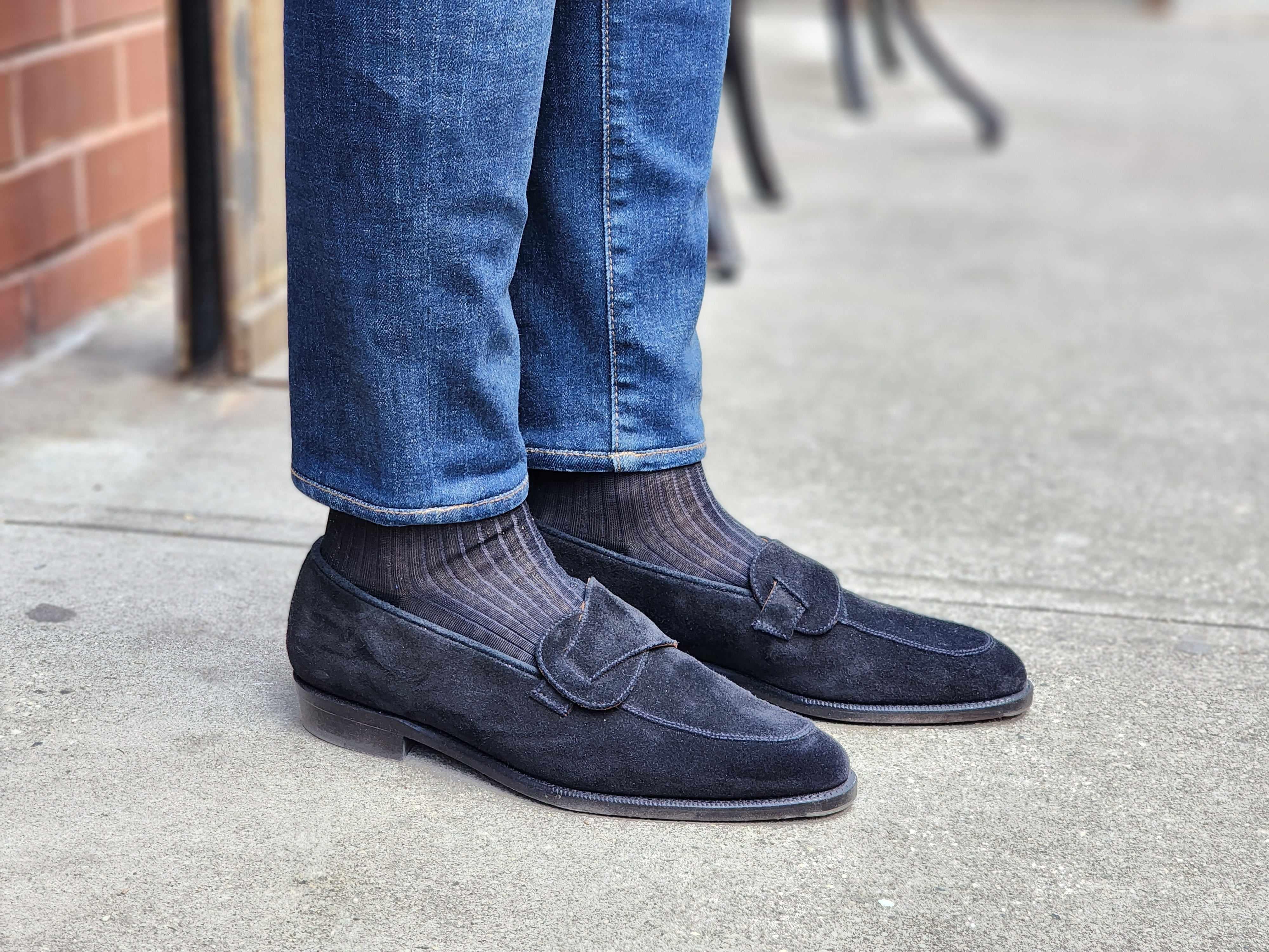 Meridian - Black Suede-Butterfly Loafers-J.FitzPatrick Footwear