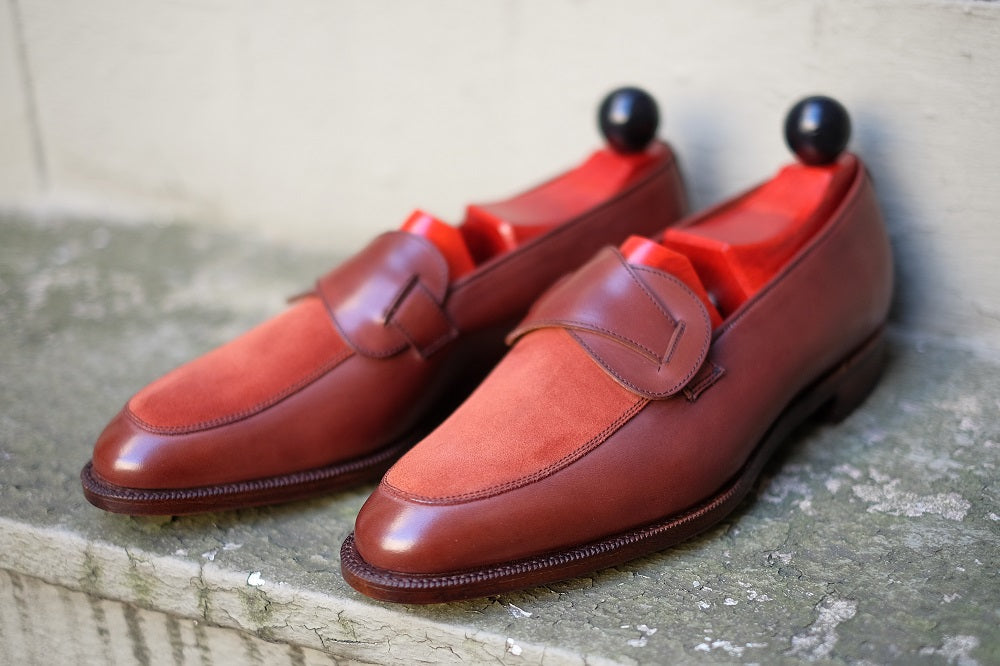 Meridian - MTO - Cedar Calf / Rust Suede - TMG Last - Single Leather Sole-Made To Order Butterfly Loafer-J.FitzPatrick Footwear