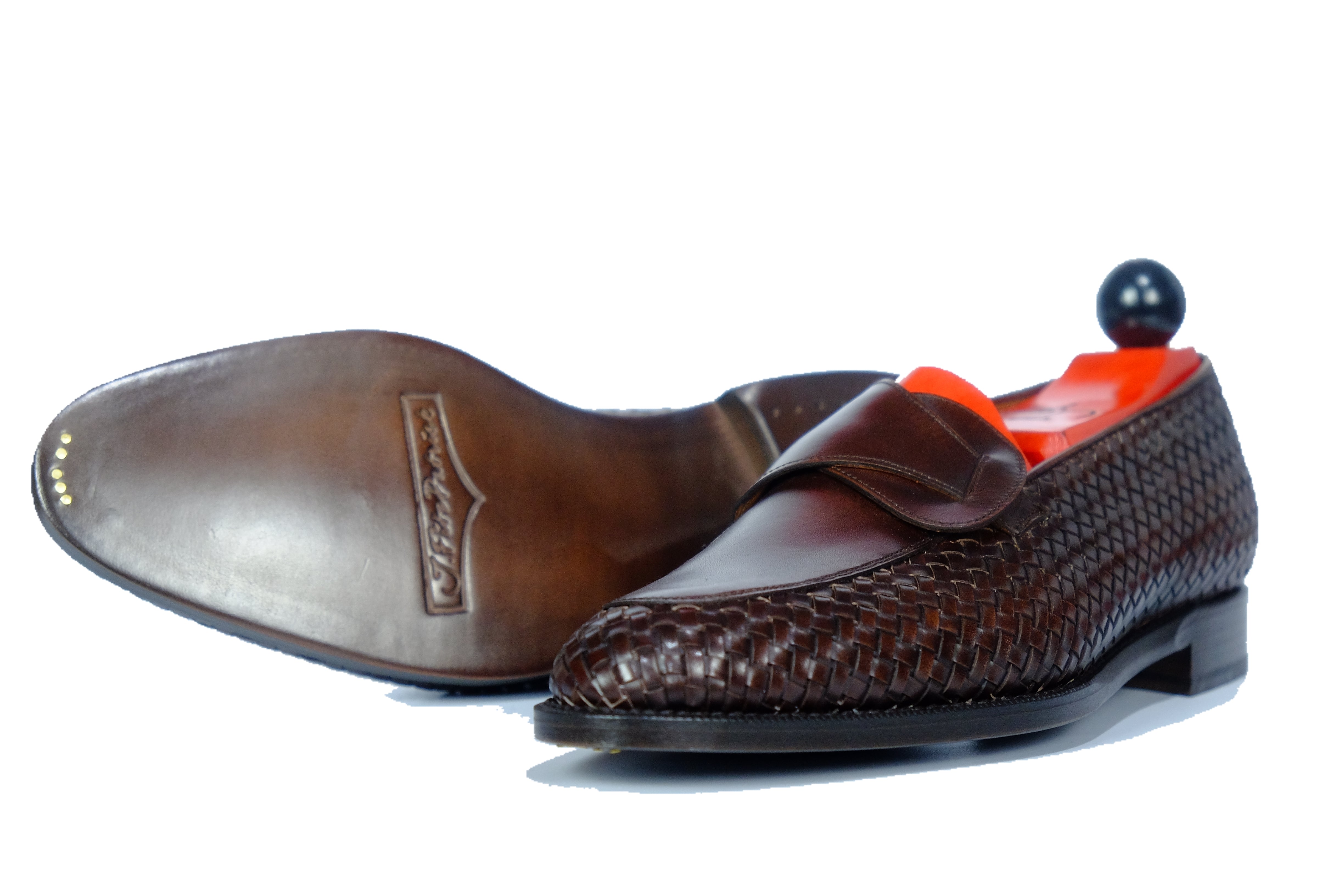 Meridian - MTO - Dark Chestnut Calf / Dark Chestnut Calf Braided - TMG Last - Single Leather Sole-Made To Order Butterfly Loafer-J.FitzPatrick Footwear