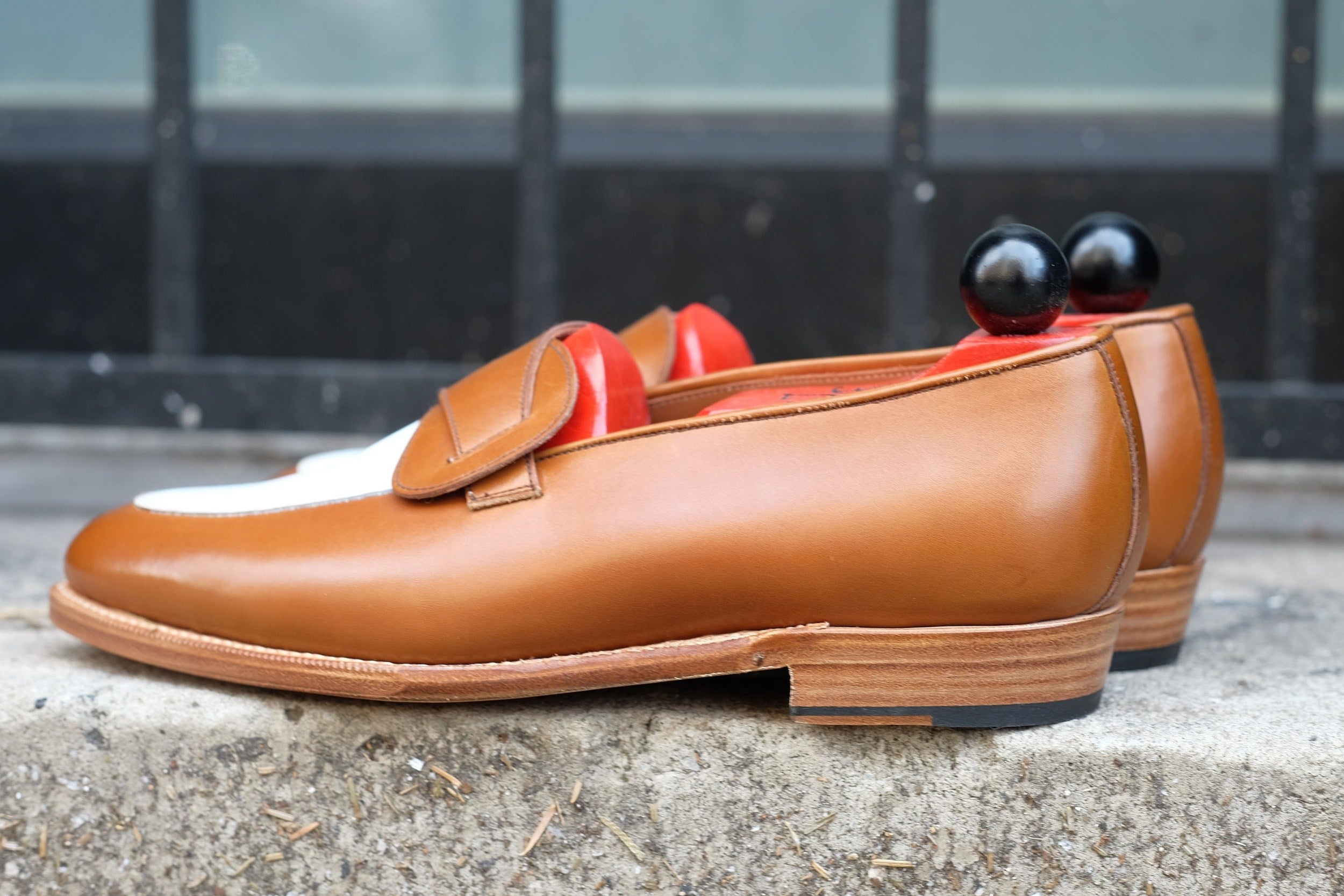 Meridian - MTO - Maple Calf / White Calf - TMG Last - Single Leather Sole-Made To Order Butterfly Loafer-J.FitzPatrick Footwear