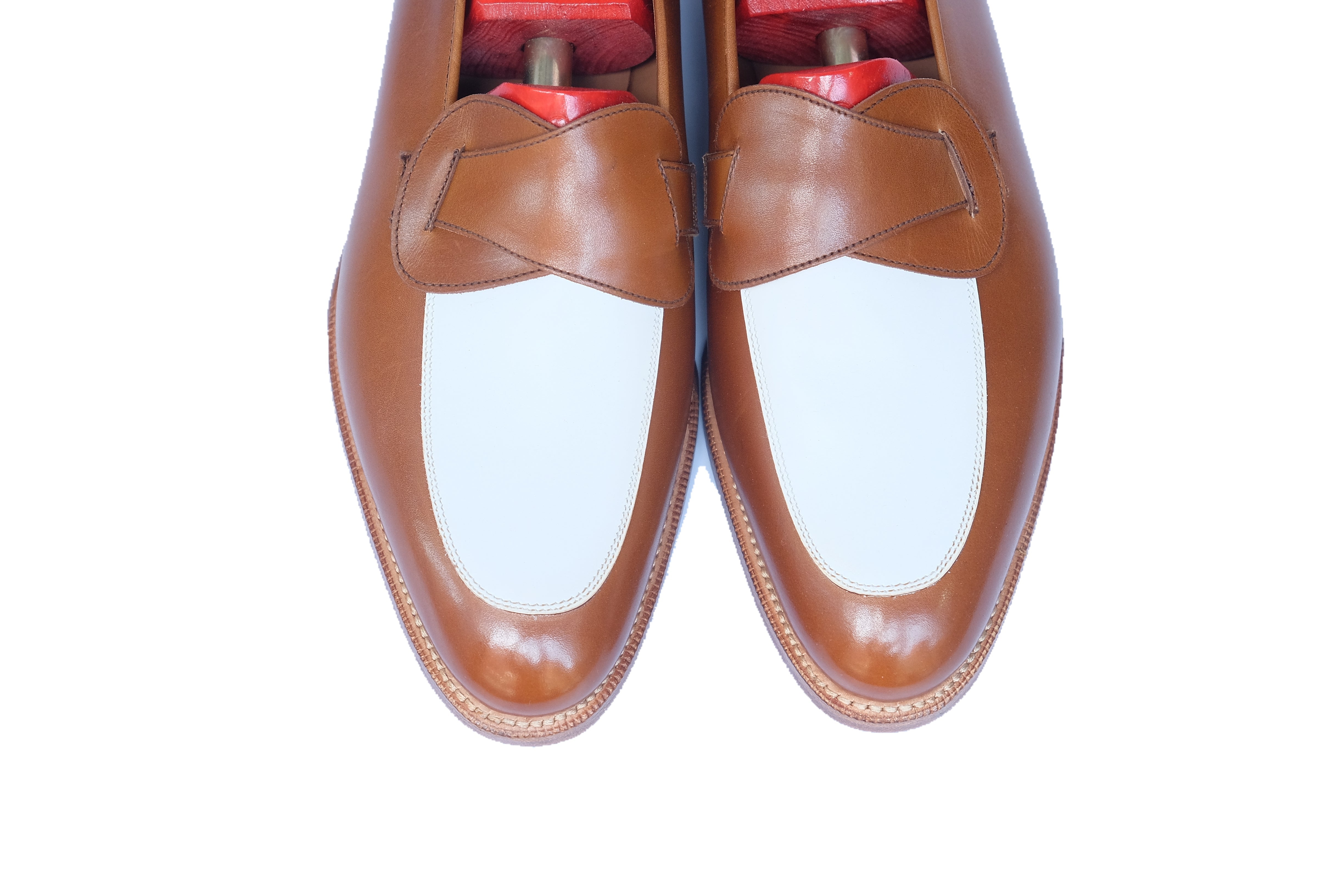 Meridian - MTO - Maple Calf / White Calf - TMG Last - Single Leather Sole-Made To Order Butterfly Loafer-J.FitzPatrick Footwear