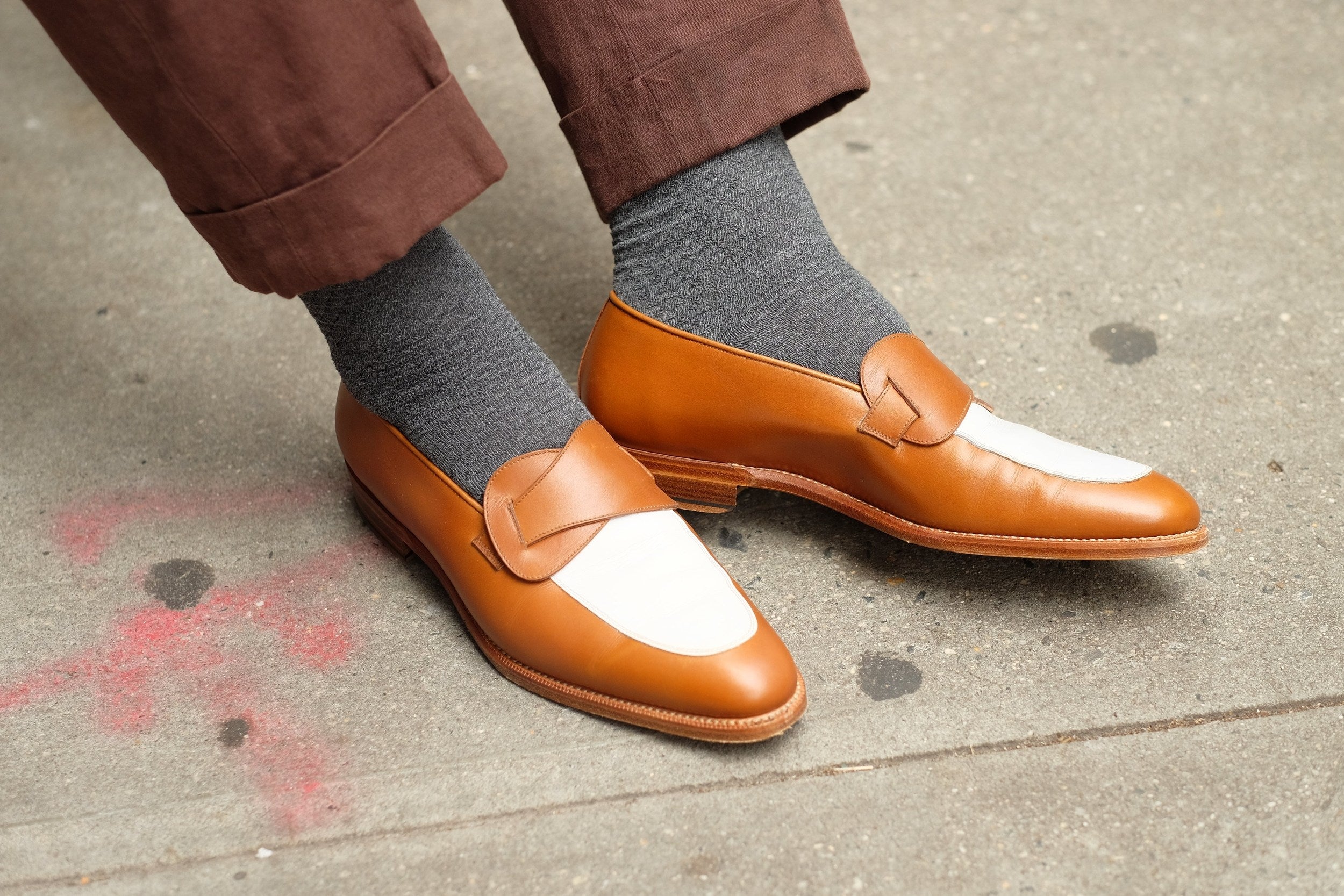 Meridian - MTO - Maple Calf / White Calf - TMG Last - Single Leather Sole-Made To Order Butterfly Loafer-J.FitzPatrick Footwear