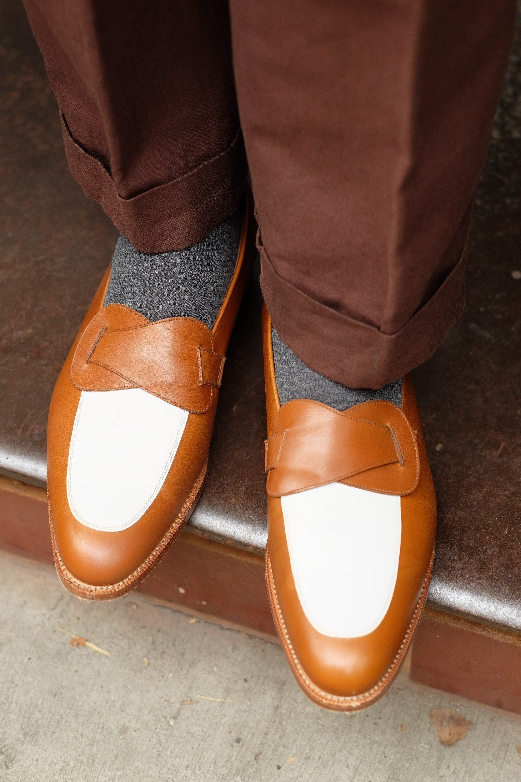 Meridian - MTO - Maple Calf / White Calf - TMG Last - Single Leather Sole-Made To Order Butterfly Loafer-J.FitzPatrick Footwear