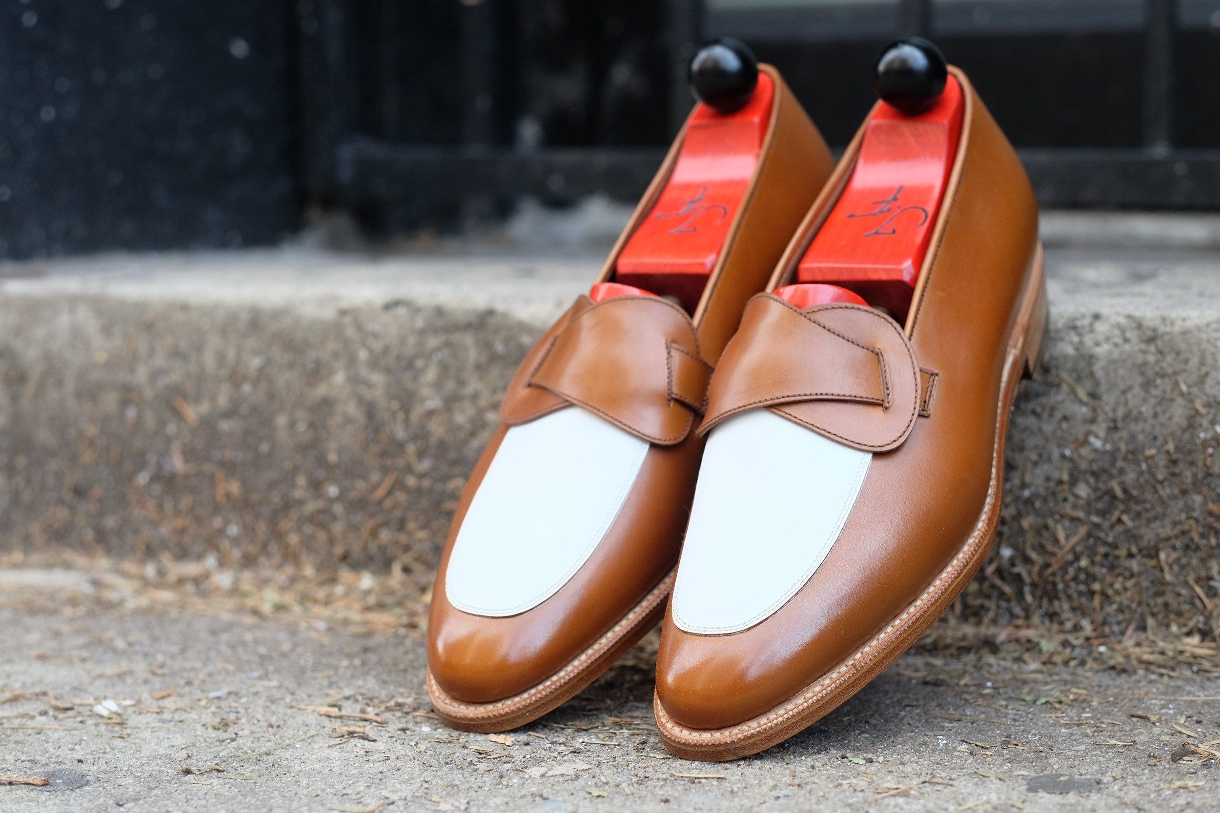 Meridian - MTO - Maple Calf / White Calf - TMG Last - Single Leather Sole-Made To Order Butterfly Loafer-J.FitzPatrick Footwear