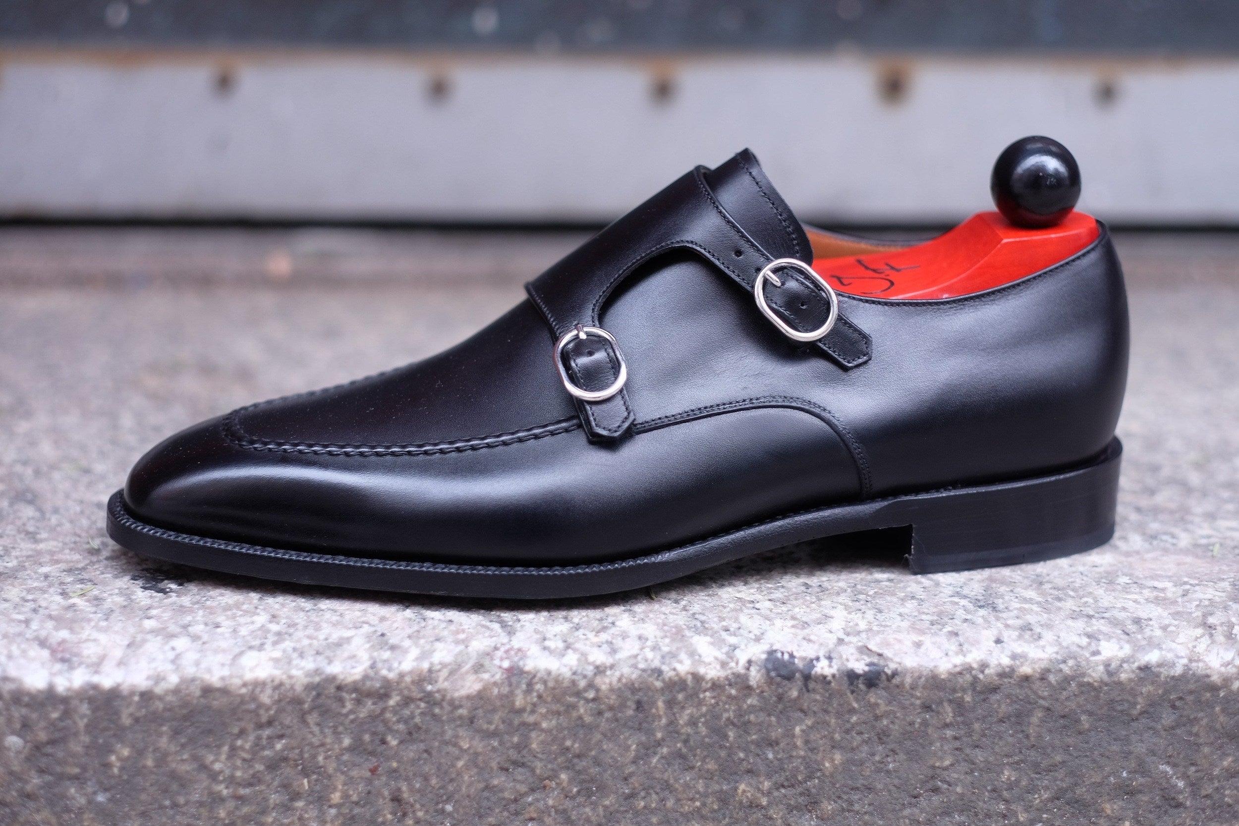Montlake - MTO - Black Calf-Made To Order Double Monkstrap Hand Stitched-J.FitzPatrick Footwear