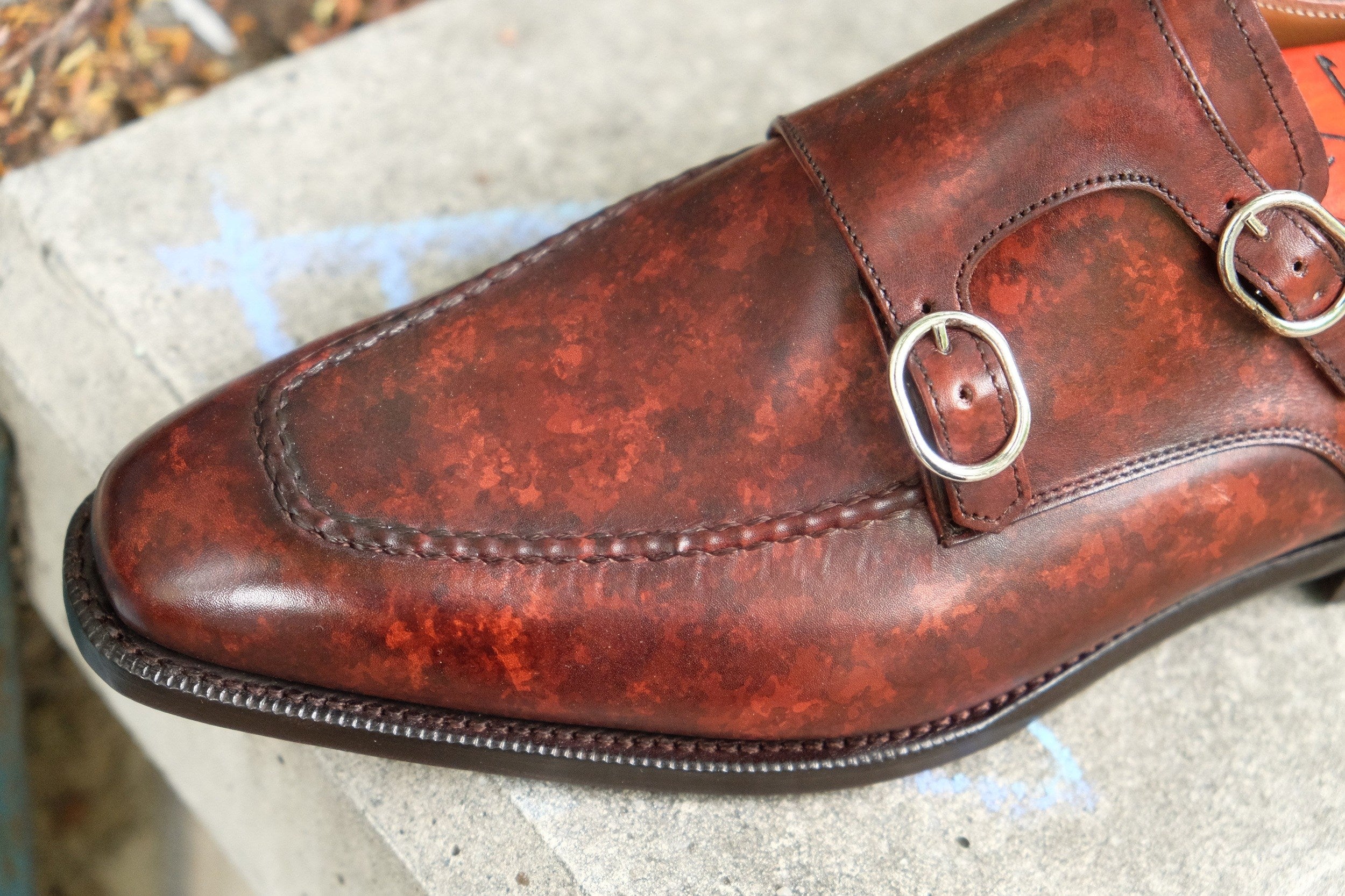 Montlake - MTO - Walnut Marble Patina-Made To Order Double Monkstrap Hand Stitched-J.FitzPatrick Footwear