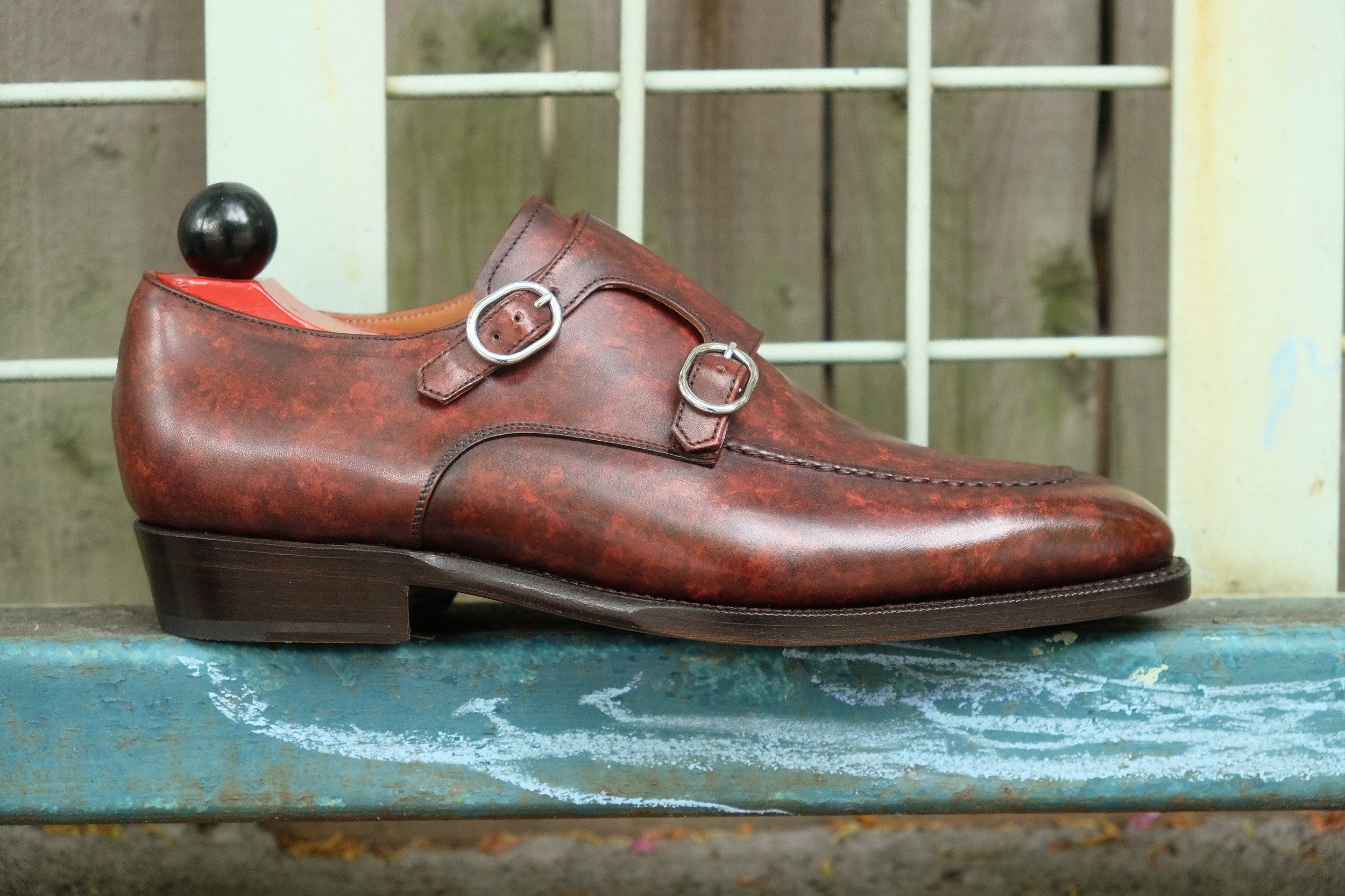 Montlake - MTO - Walnut Marble Patina-Made To Order Double Monkstrap Hand Stitched-J.FitzPatrick Footwear