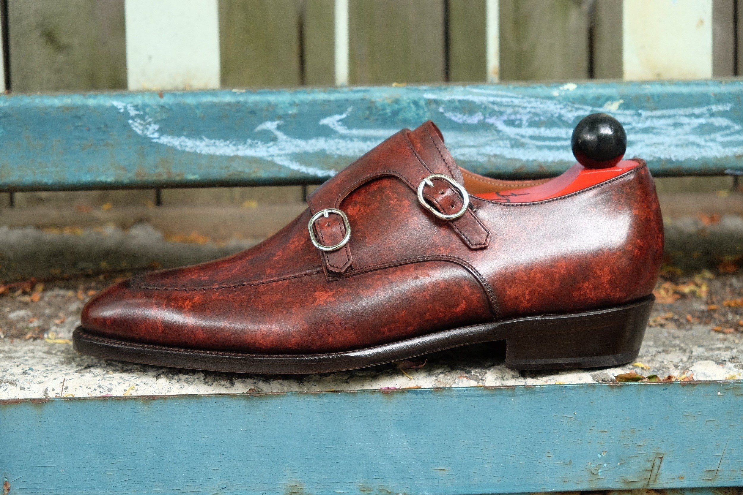 Montlake - MTO - Walnut Marble Patina-Made To Order Double Monkstrap Hand Stitched-J.FitzPatrick Footwear