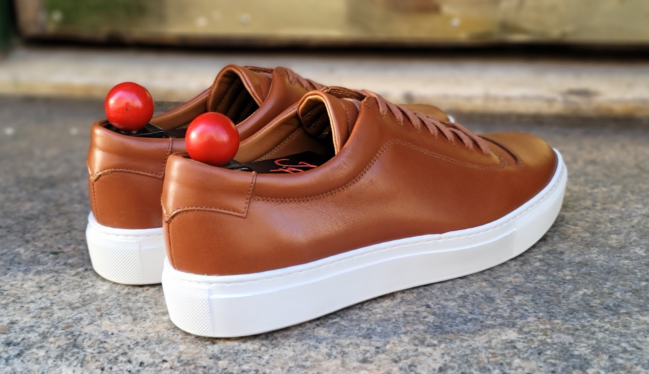 Olympia - Cedar Calf / White Sole-Plimsoll Lace Up Laceup Sneakers-J.FitzPatrick Footwear